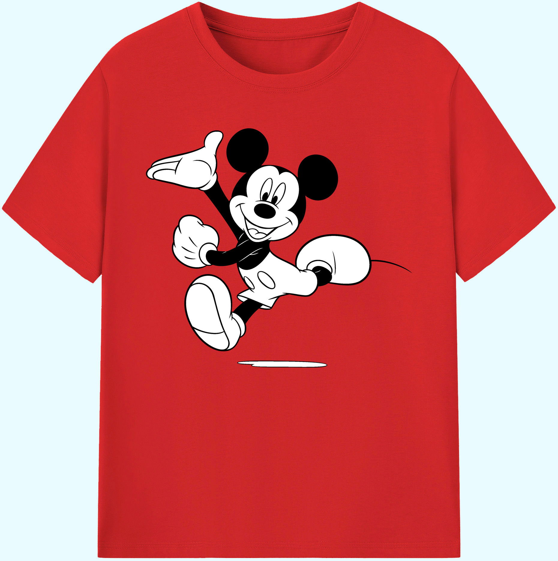 ミッキーマウス Mickey Mouse 綿100％ メンズ半袖Tシャツ｜肌触りやわらか＆通気性