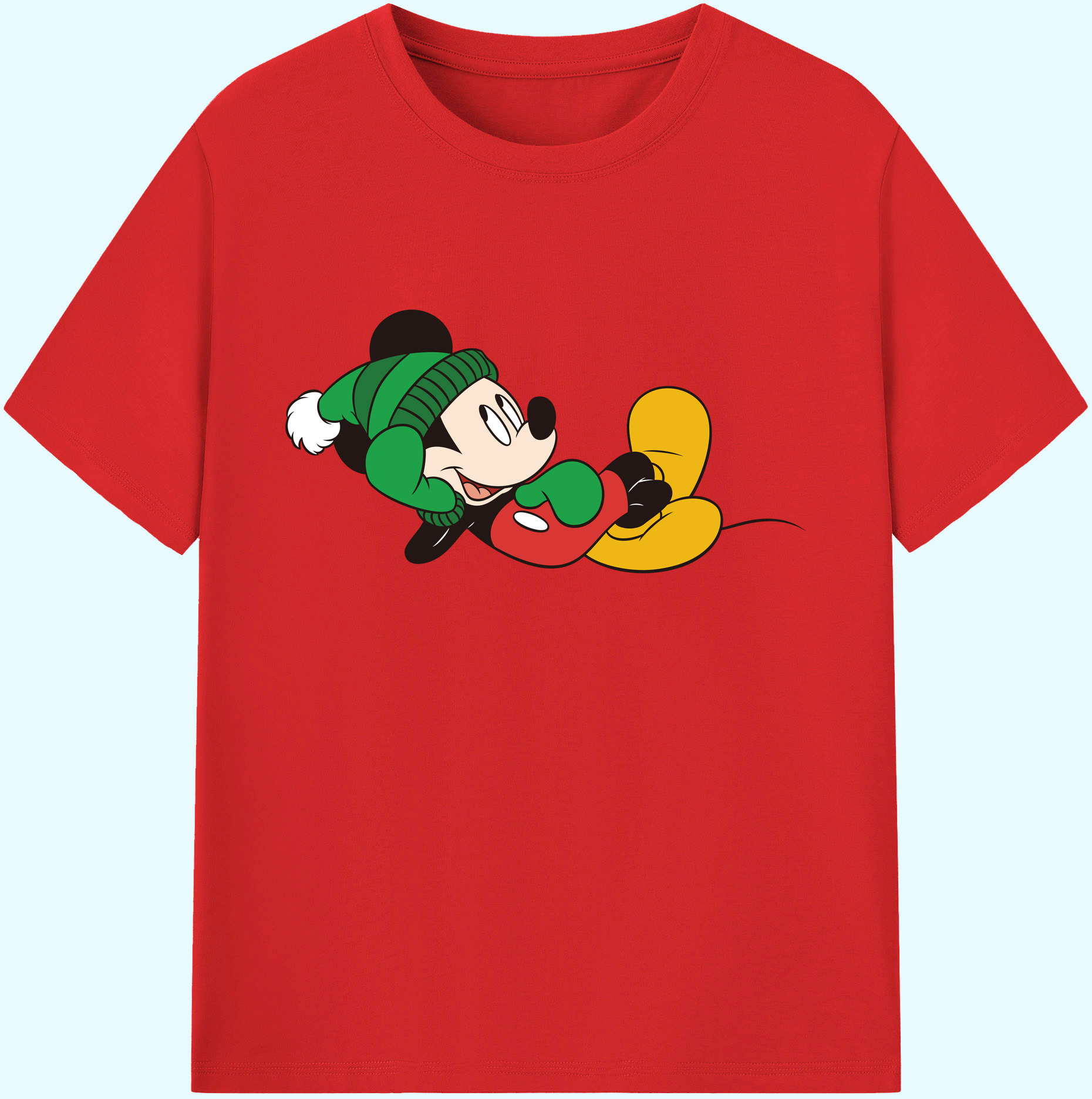 ミッキーマウス Mickey Mouse 綿100％ メンズ半袖Tシャツ｜肌触りやわらか＆通気性