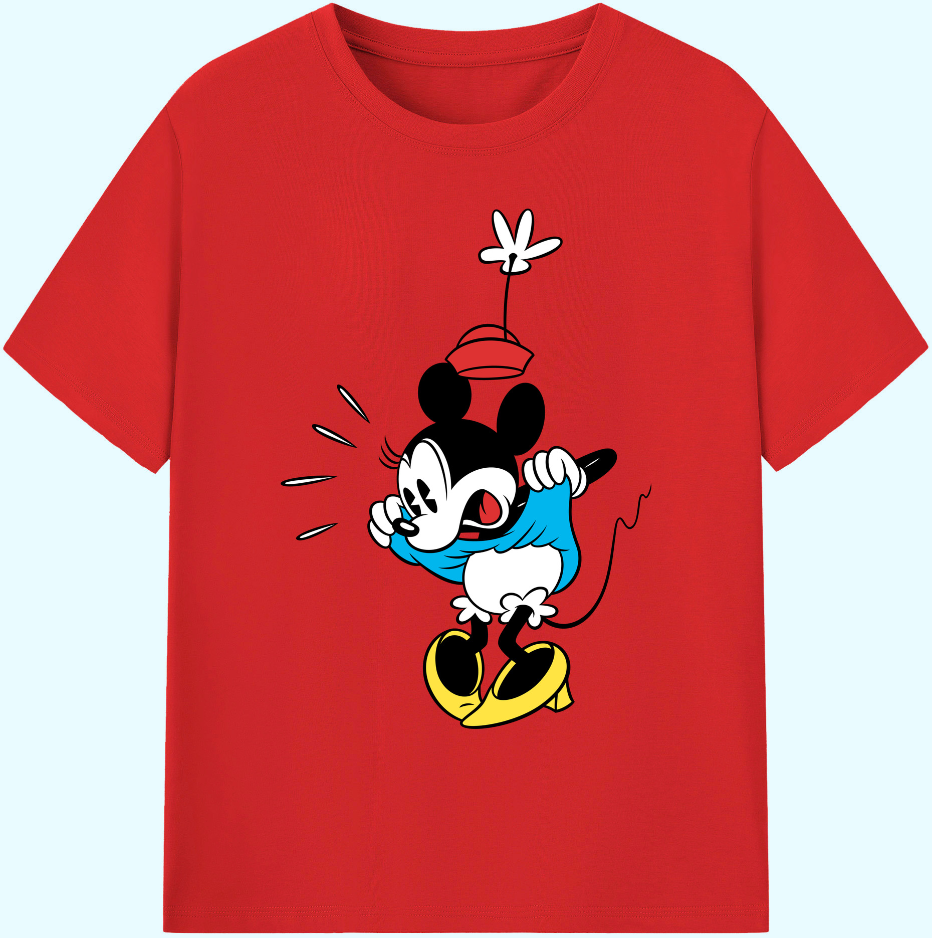 ミッキーマウス Mickey Mouse 綿100％ メンズ半袖Tシャツ｜肌触りやわらか＆通気性