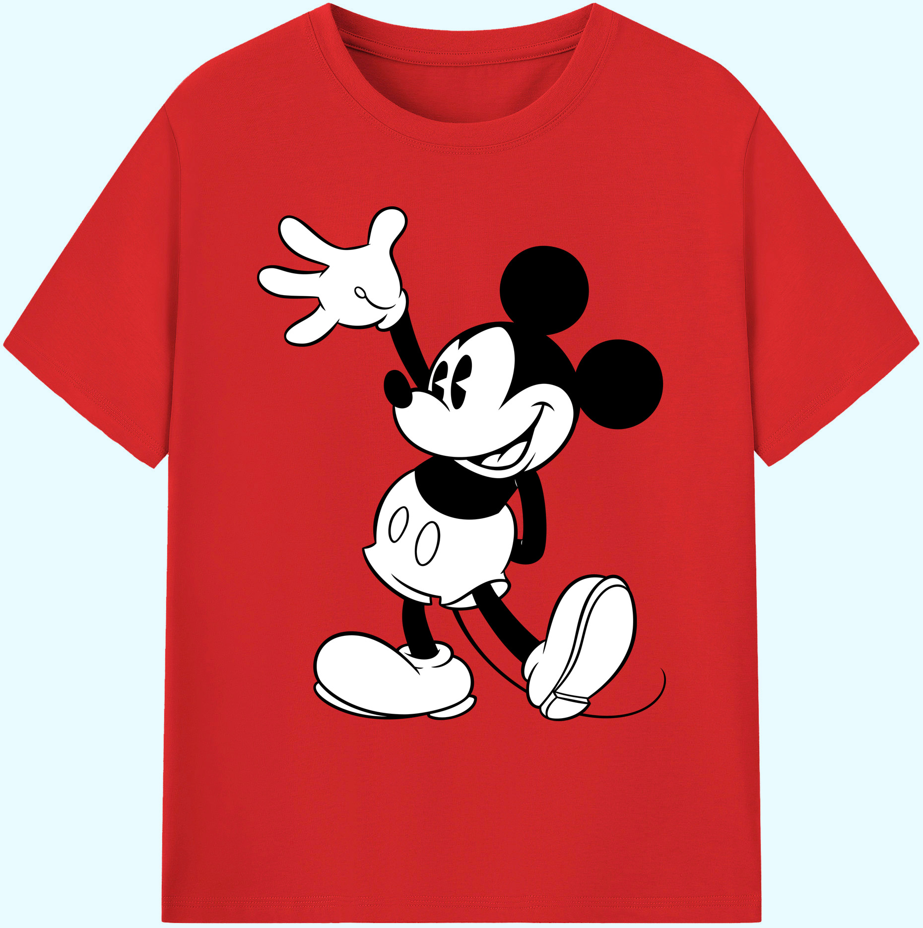 ミッキーマウス Mickey Mouse 綿100％ メンズ半袖Tシャツ｜肌触りやわらか＆通気性