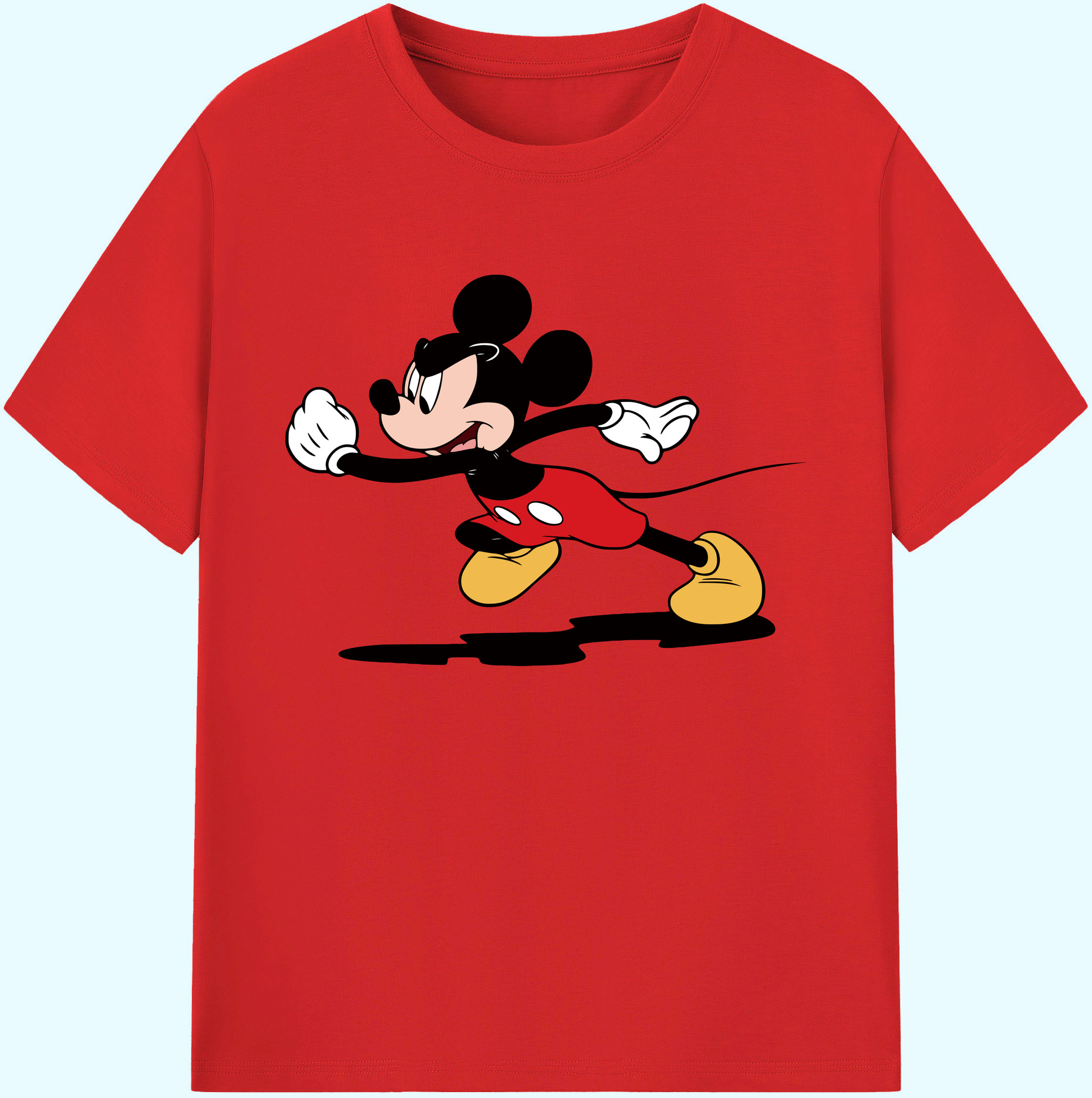 ミッキーマウス Mickey Mouse 綿100％ メンズ半袖Tシャツ｜肌触りやわらか＆通気性