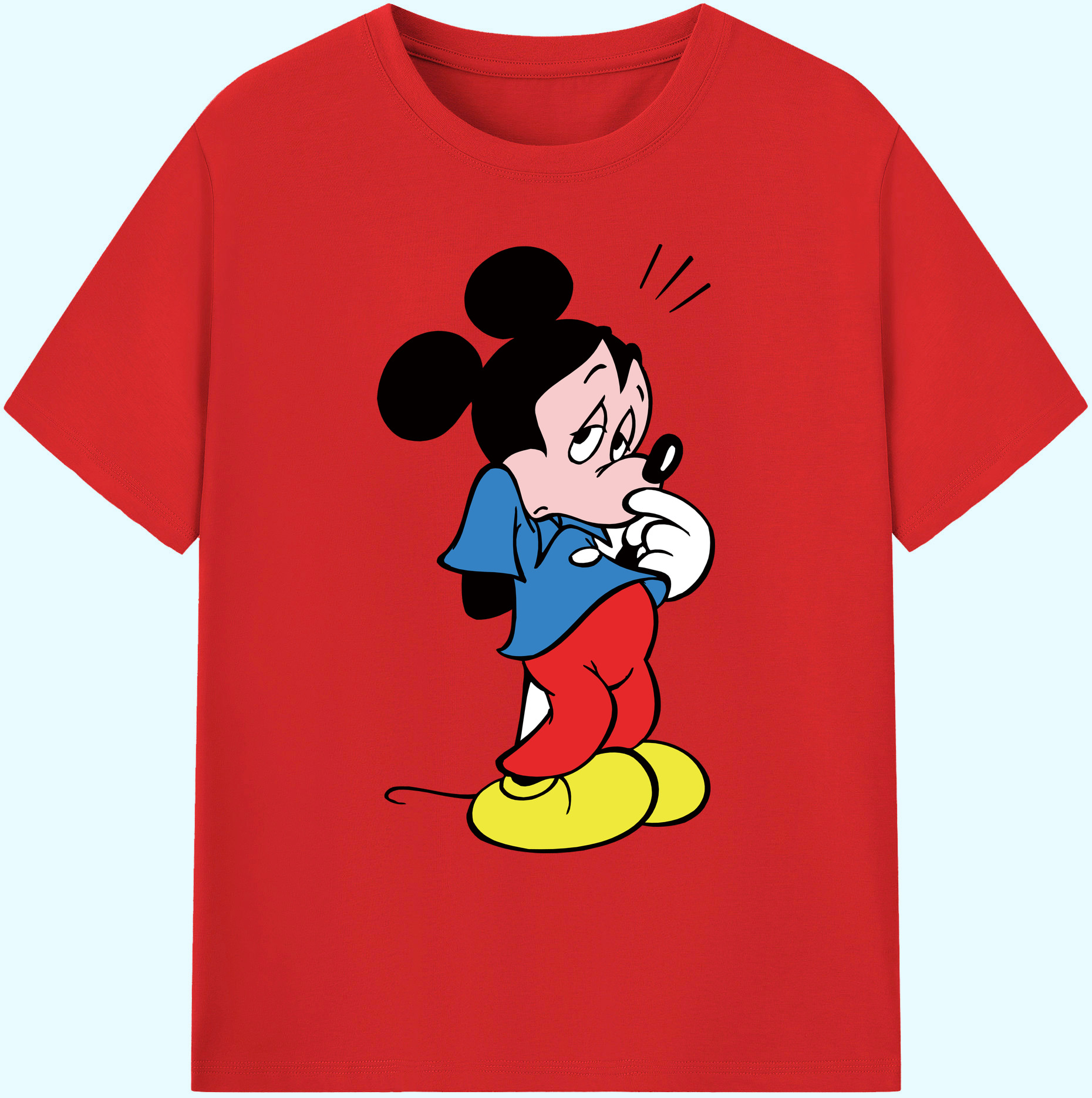 ミッキーマウス Mickey Mouse 綿100％ メンズ半袖Tシャツ｜肌触りやわらか＆通気性
