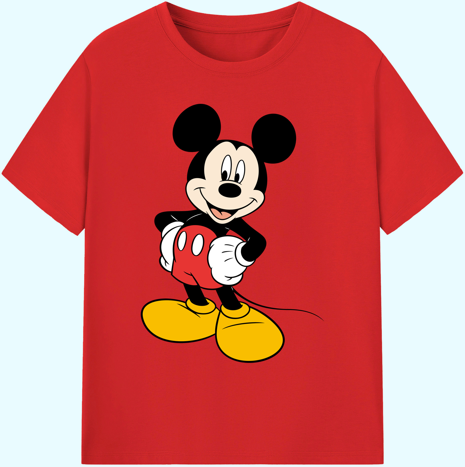 ミッキーマウス Mickey Mouse 綿100％ メンズ半袖Tシャツ｜肌触りやわらか＆通気性