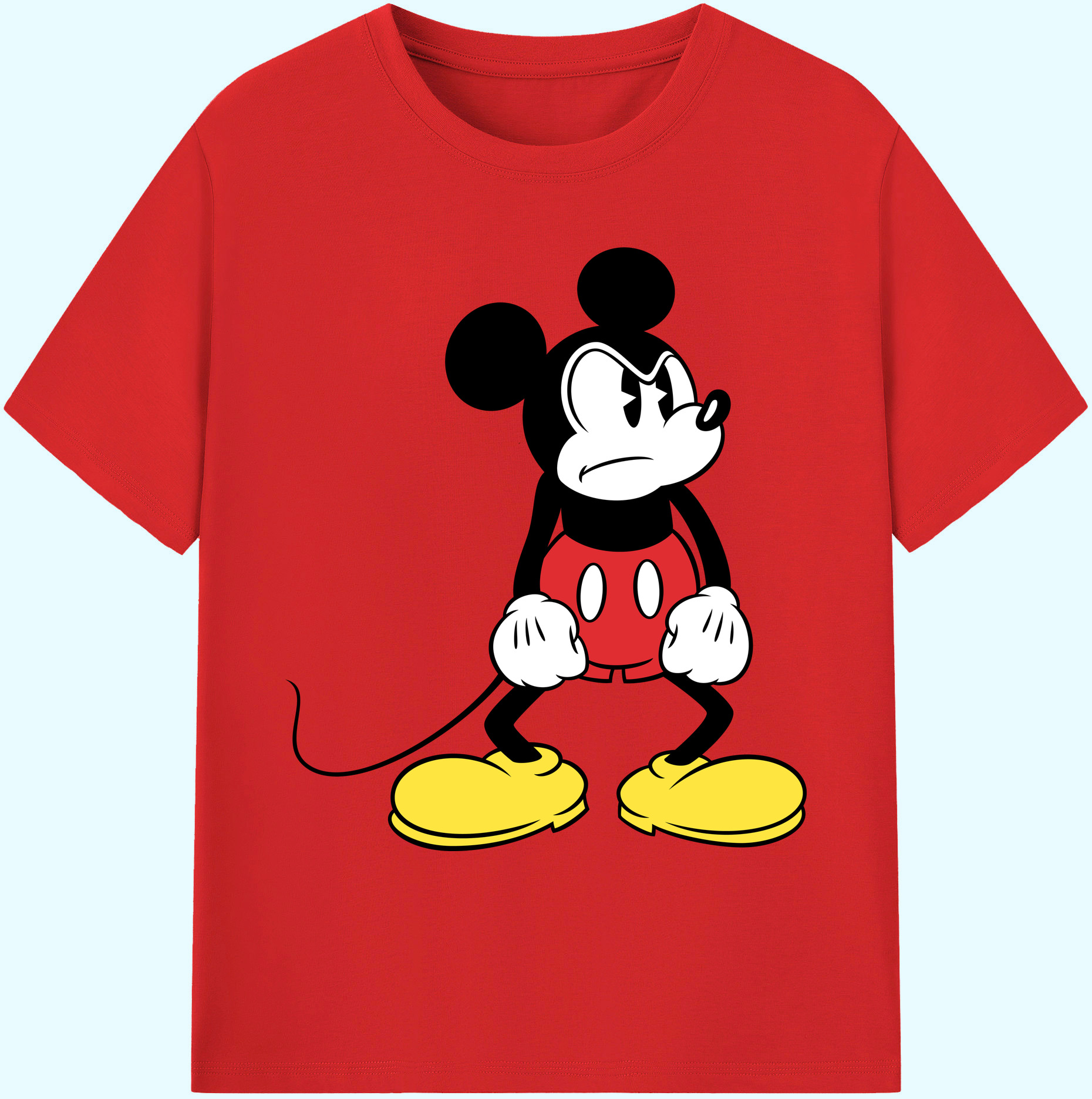 ミッキーマウス Mickey Mouse 綿100％ メンズ半袖Tシャツ｜肌触りやわらか＆通気性