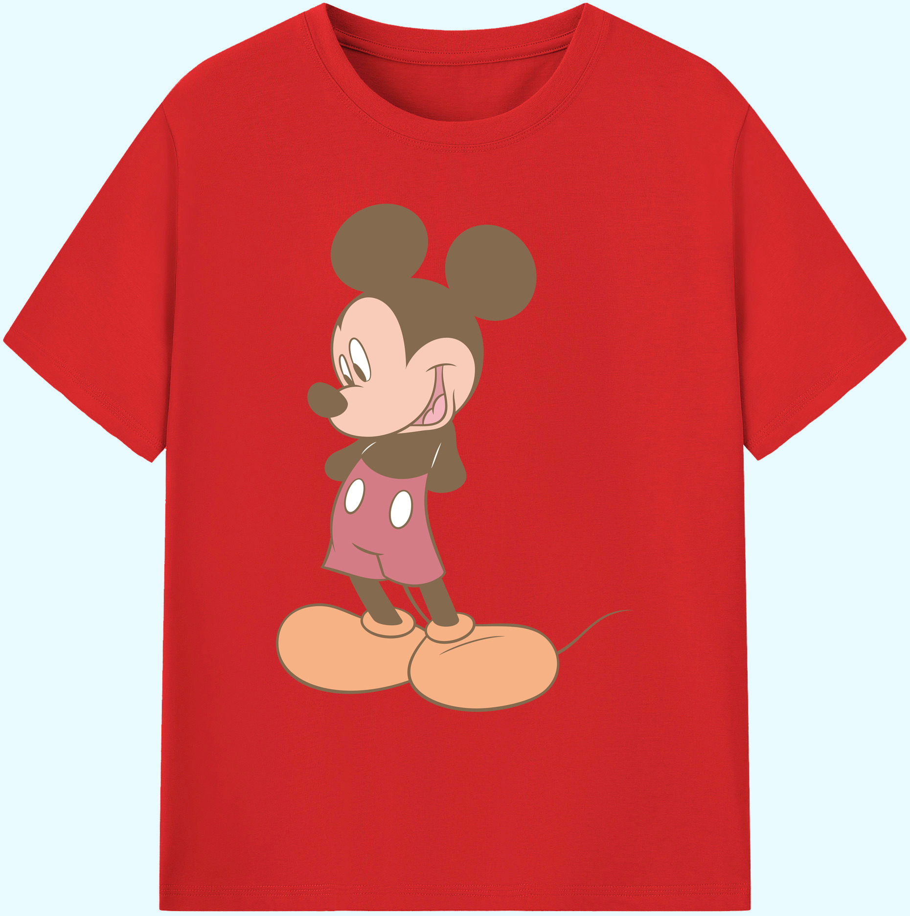 ミッキーマウス Mickey Mouse 綿100％ メンズ半袖Tシャツ｜肌触りやわらか＆通気性