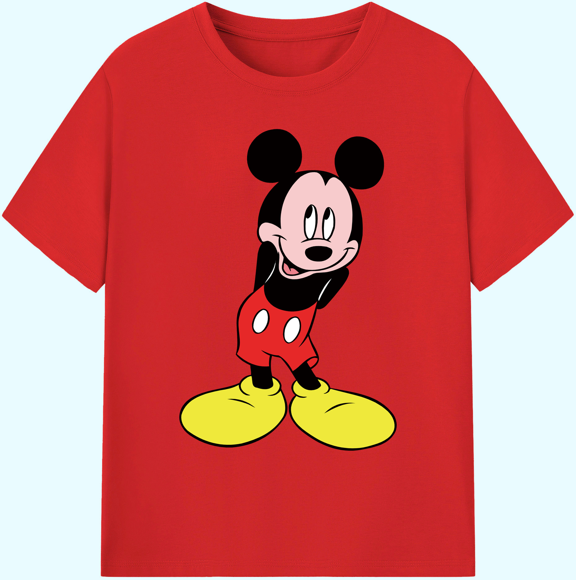 （画像用） ミッキーマウス Mickey Mouse 綿100％ メンズ半袖Tシャツ｜肌触りやわらか＆通気性