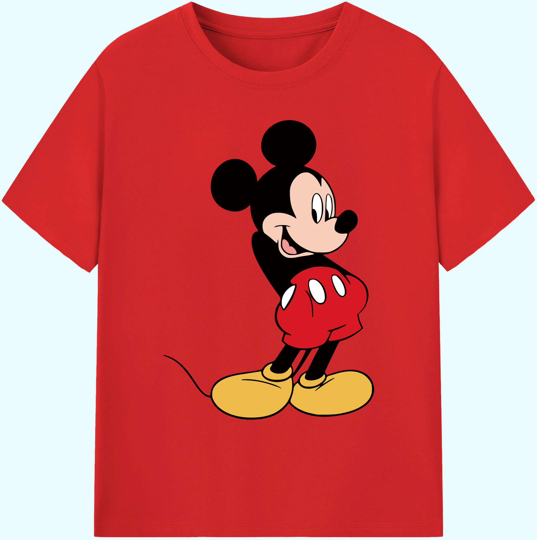 ミッキーマウス Mickey Mouse 綿100％ メンズ半袖Tシャツ｜肌触りやわらか＆通気性