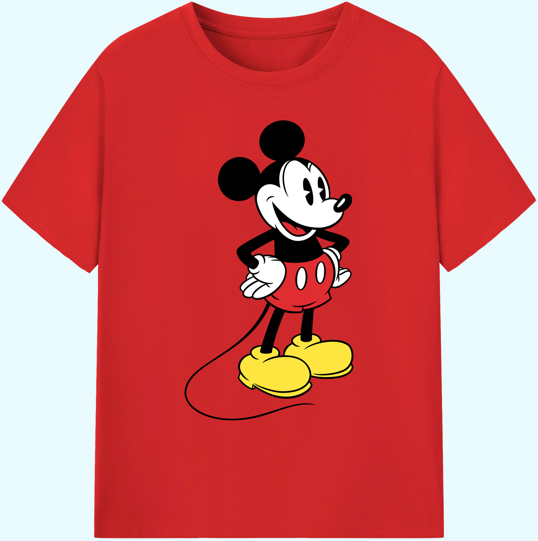 ミッキーマウス Mickey Mouse 綿100％ メンズ半袖Tシャツ｜肌触りやわらか＆通気性