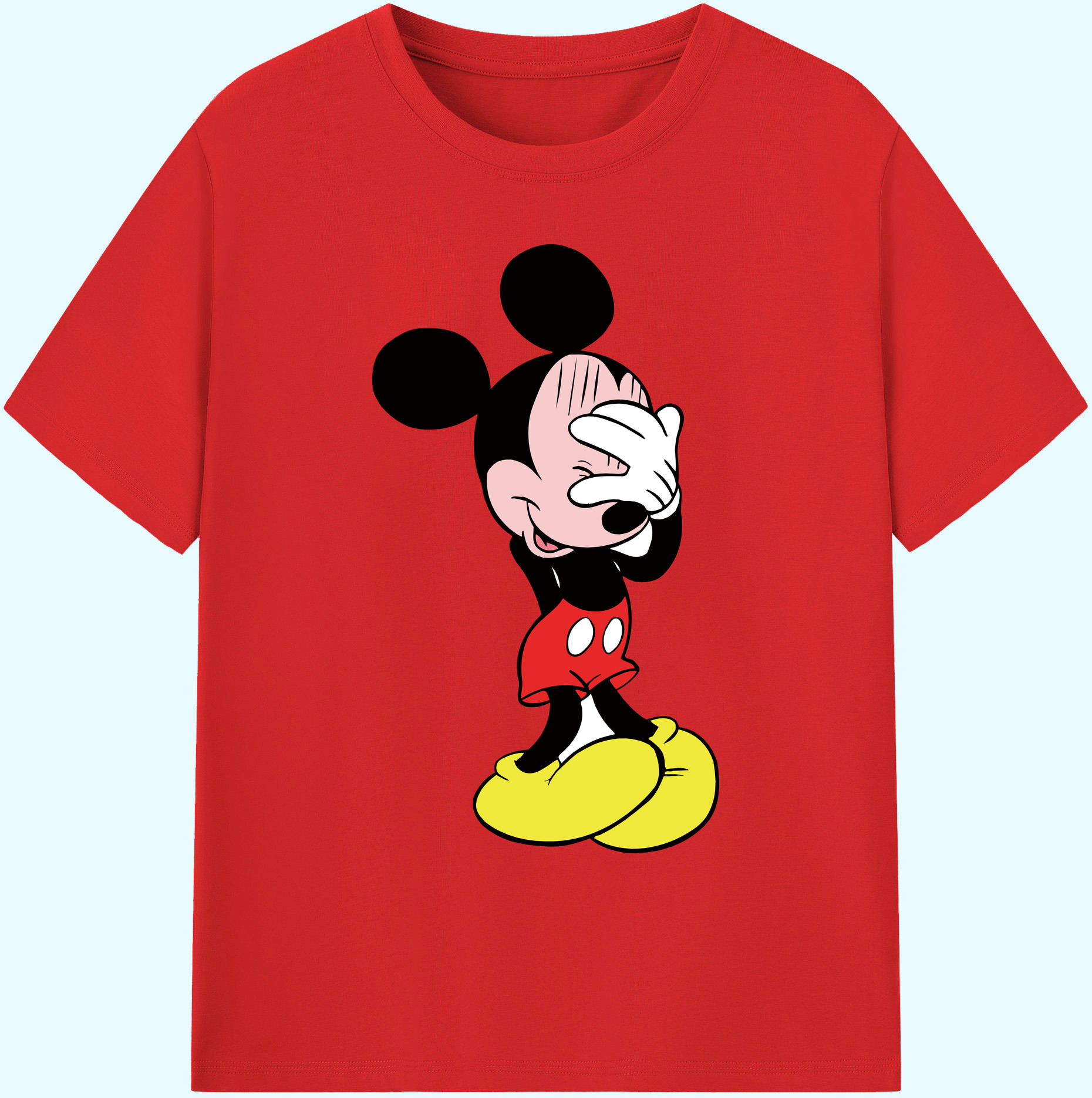 ミッキーマウス Mickey Mouse 綿100％ メンズ半袖Tシャツ｜肌触りやわらか＆通気性