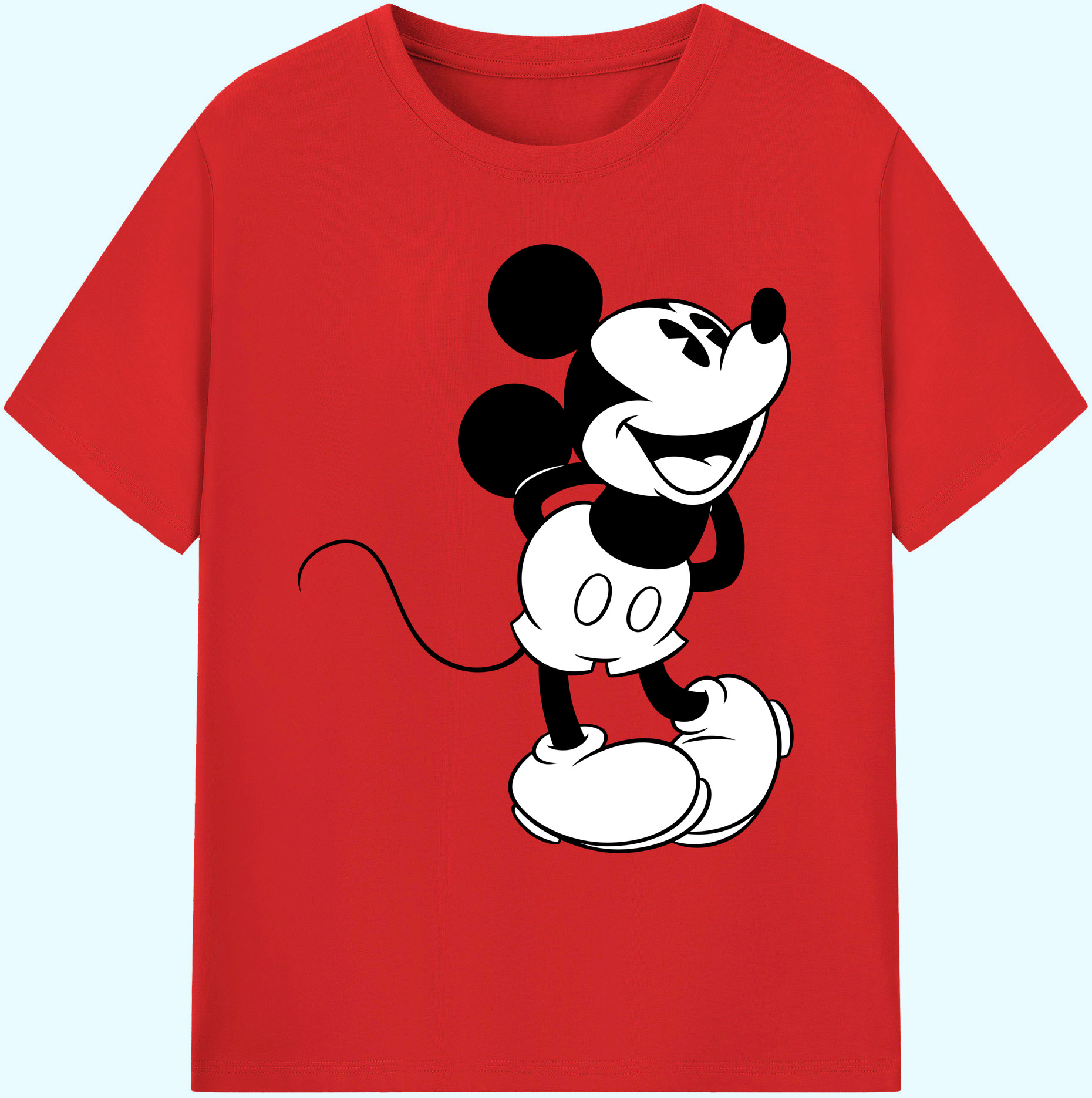 ミッキーマウス Mickey Mouse 綿100％ メンズ半袖Tシャツ｜肌触りやわらか＆通気性