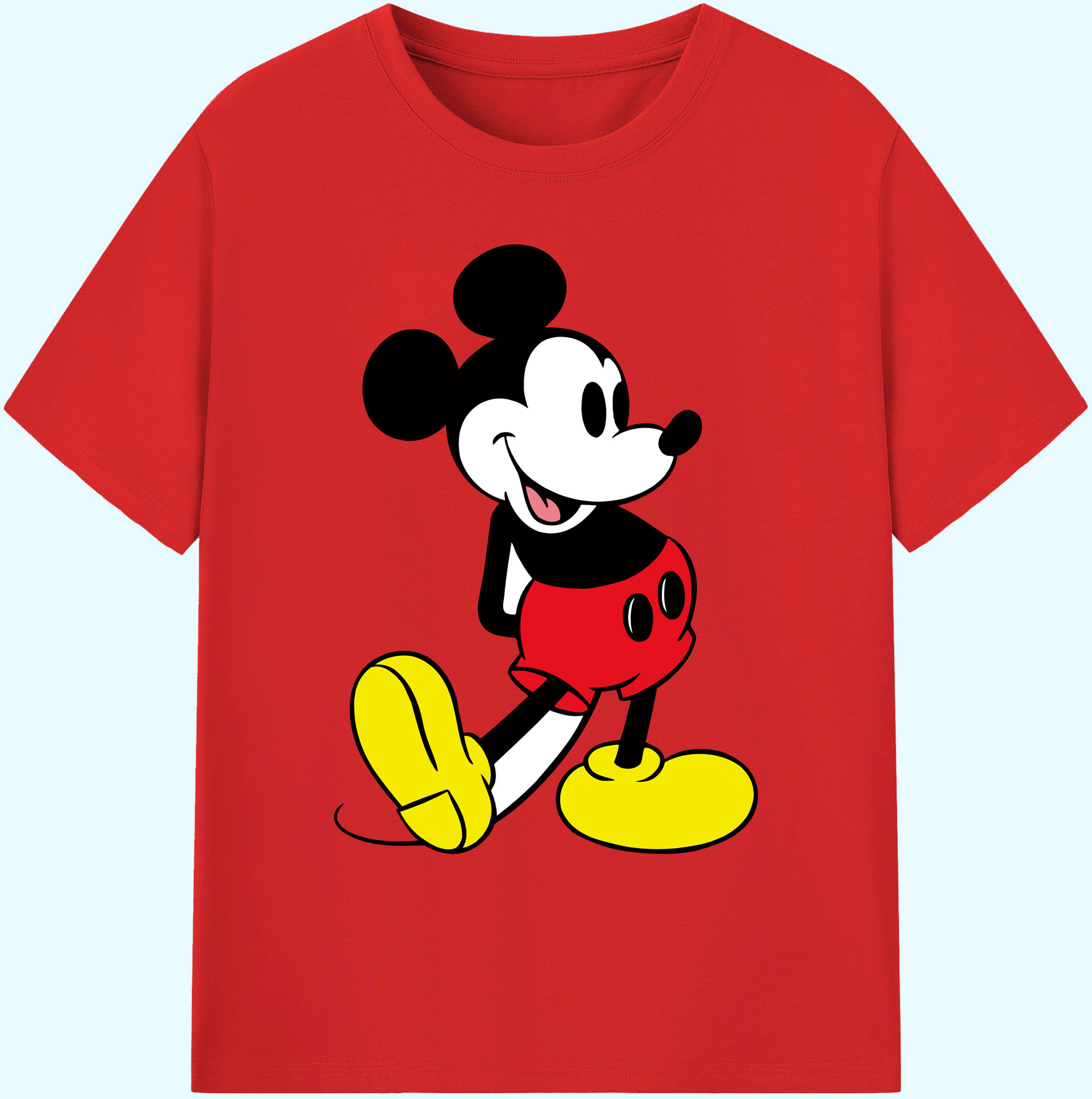 （画像用） ミッキーマウス Mickey Mouse 綿100％ メンズ半袖Tシャツ｜肌触りやわらか＆通気性