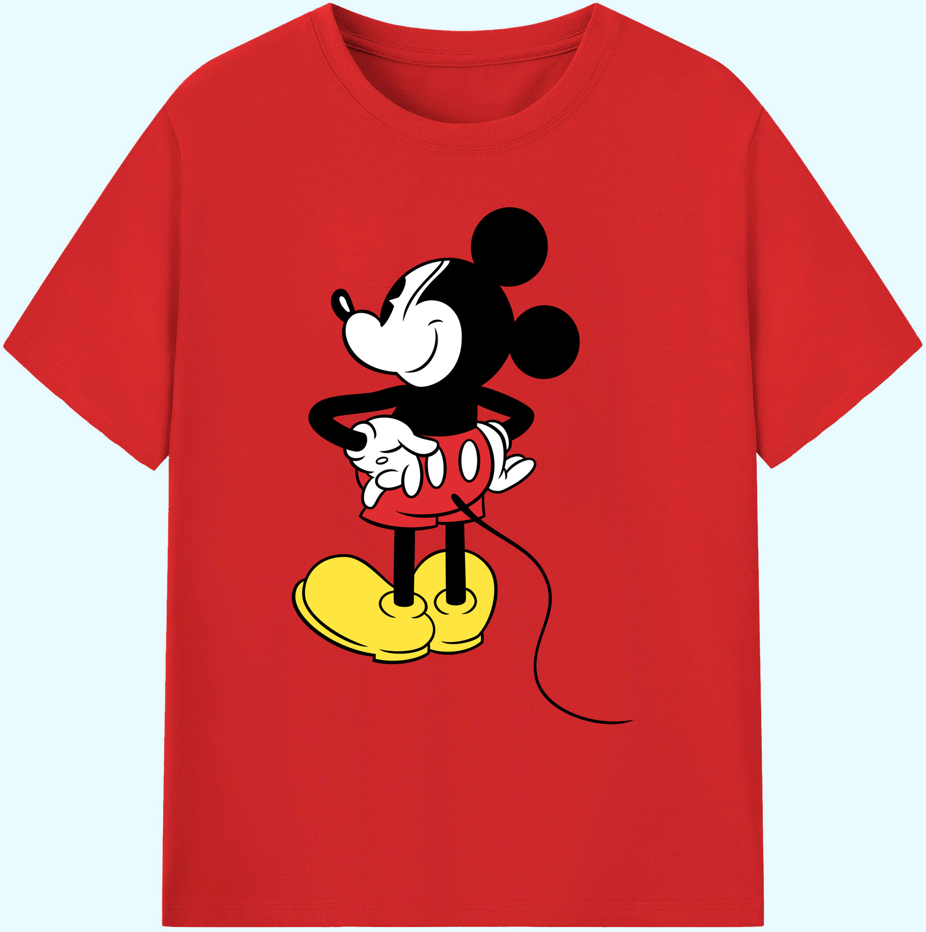 ミッキーマウス Mickey Mouse 綿100％ メンズ半袖Tシャツ｜肌触りやわらか＆通気性
