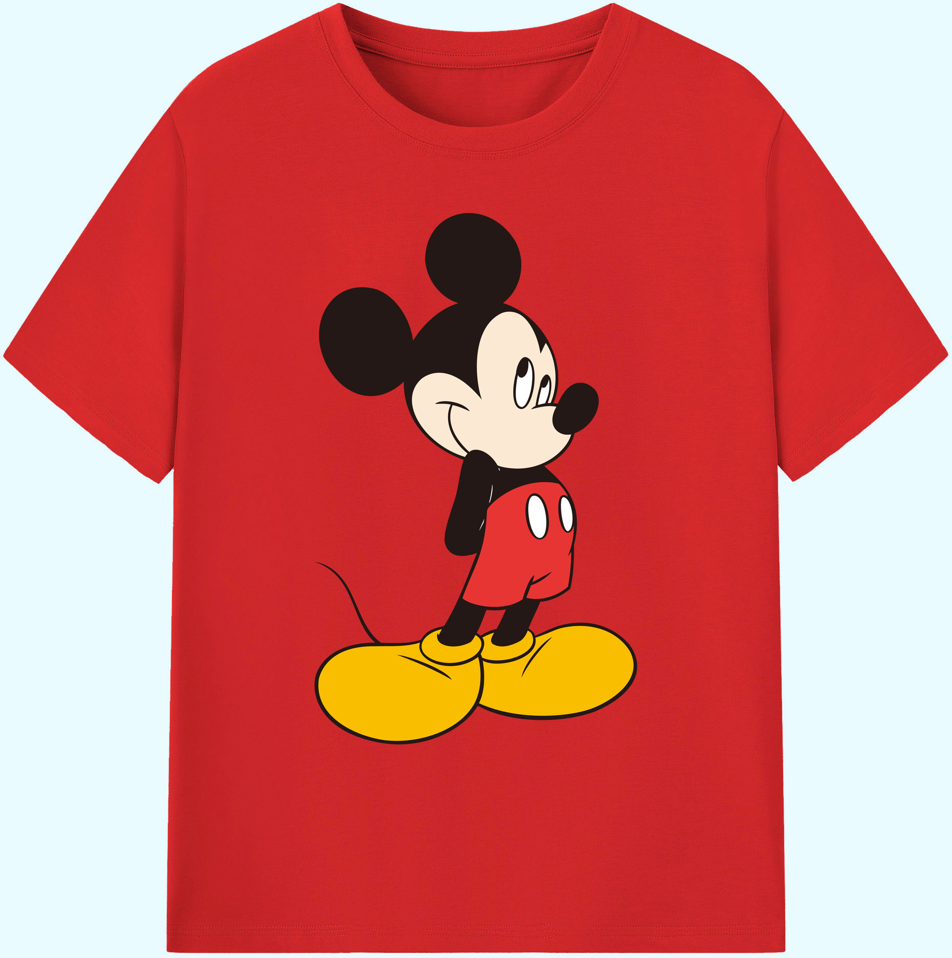 ミッキーマウス Mickey Mouse 綿100％ メンズ半袖Tシャツ｜肌触りやわらか＆通気性