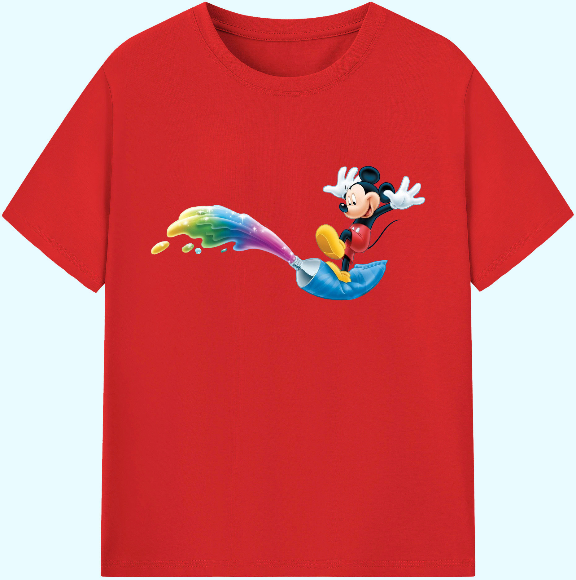 ミッキーマウス Mickey Mouse 綿100％ メンズ半袖Tシャツ｜肌触りやわらか＆通気性