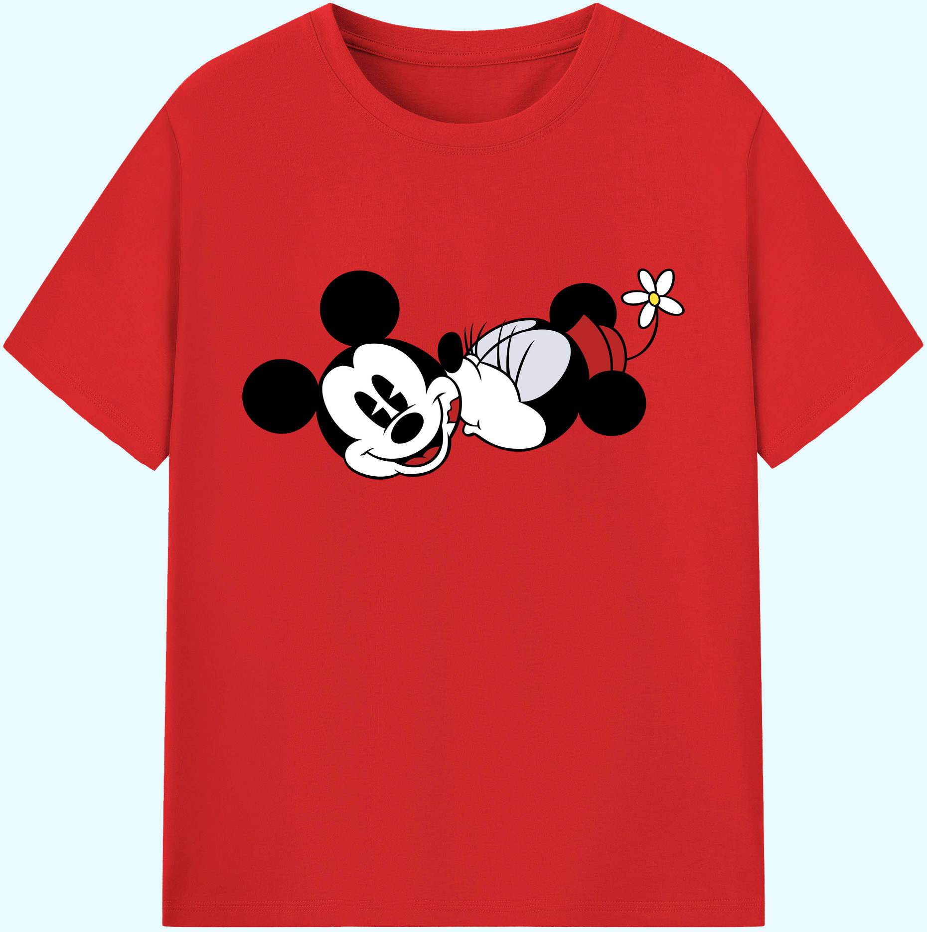 ミッキーマウス Mickey Mouse 綿100％ メンズ半袖Tシャツ｜肌触りやわらか＆通気性