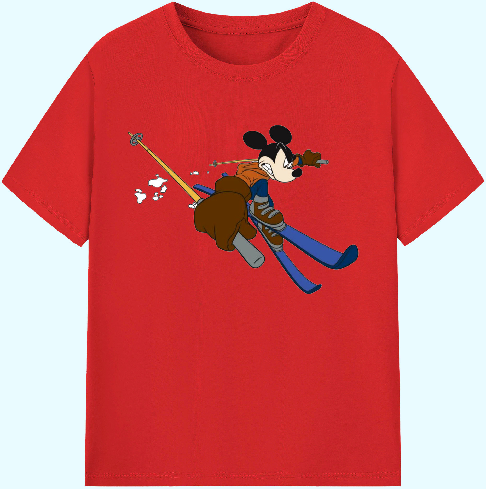 ミッキーマウス Mickey Mouse 綿100％ メンズ半袖Tシャツ｜肌触りやわらか＆通気性