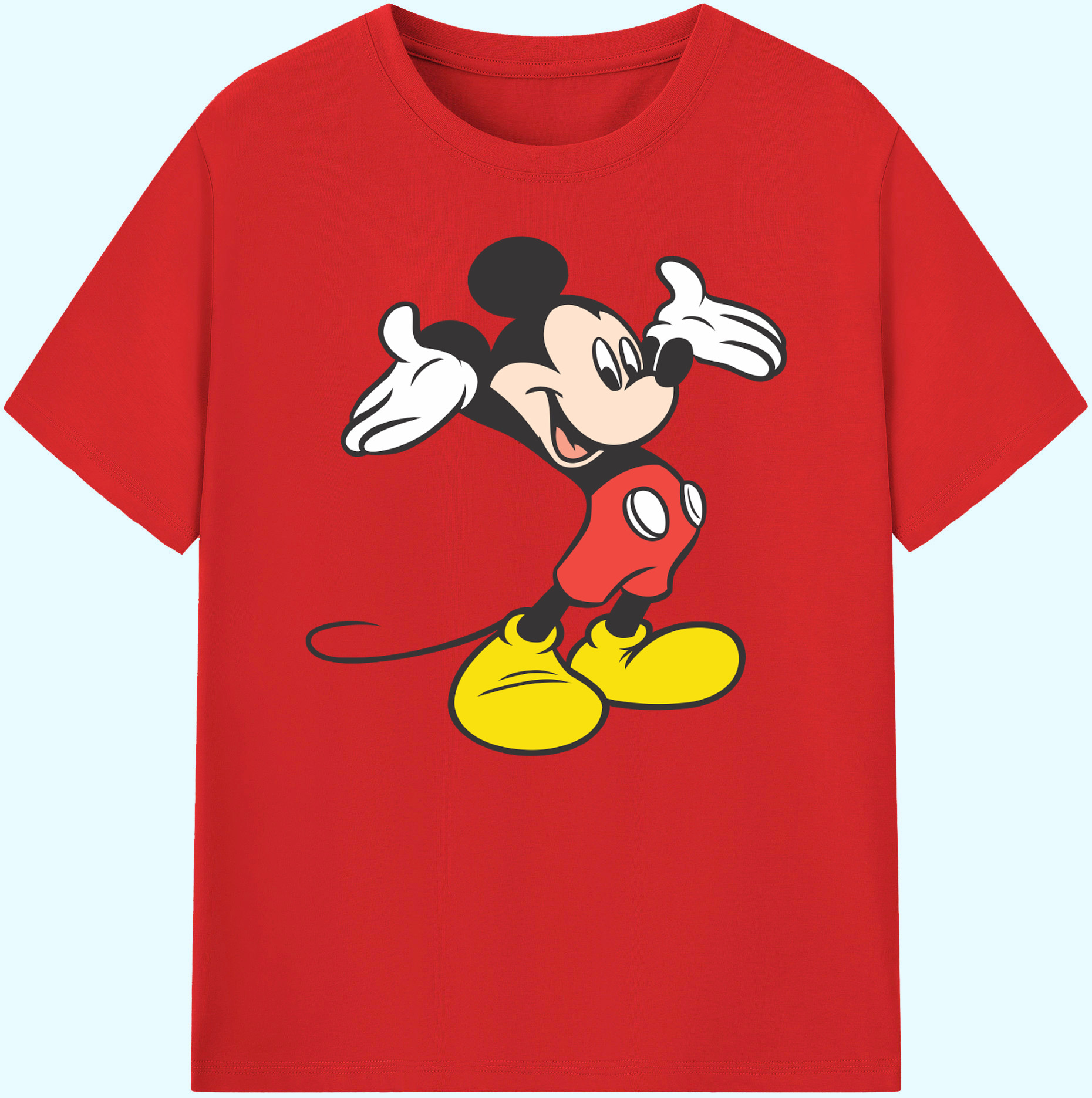 ミッキーマウス Mickey Mouse 綿100％ メンズ半袖Tシャツ｜肌触りやわらか＆通気性