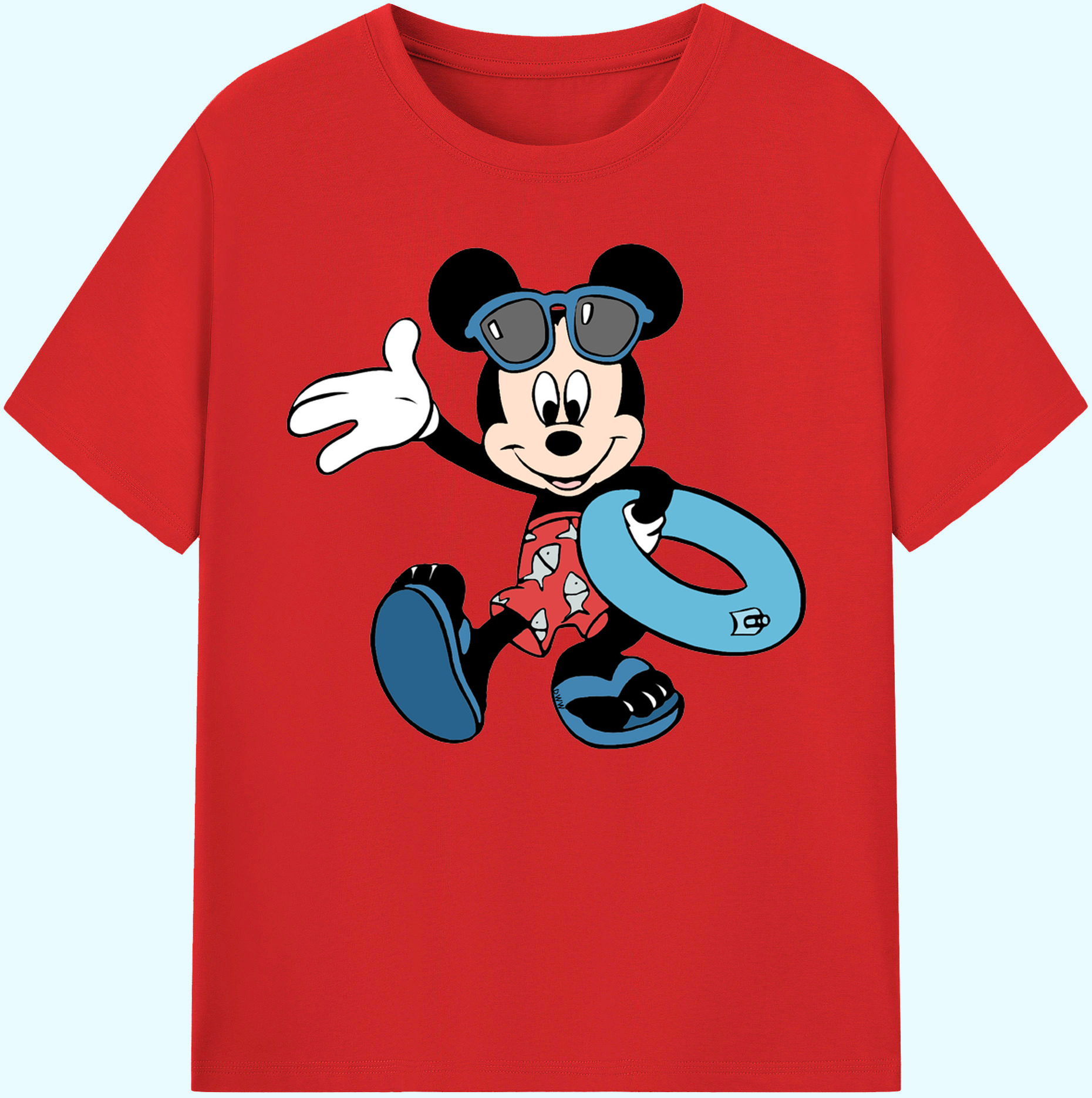 ミッキーマウス Mickey Mouse 綿100％ メンズ半袖Tシャツ｜肌触りやわらか＆通気性