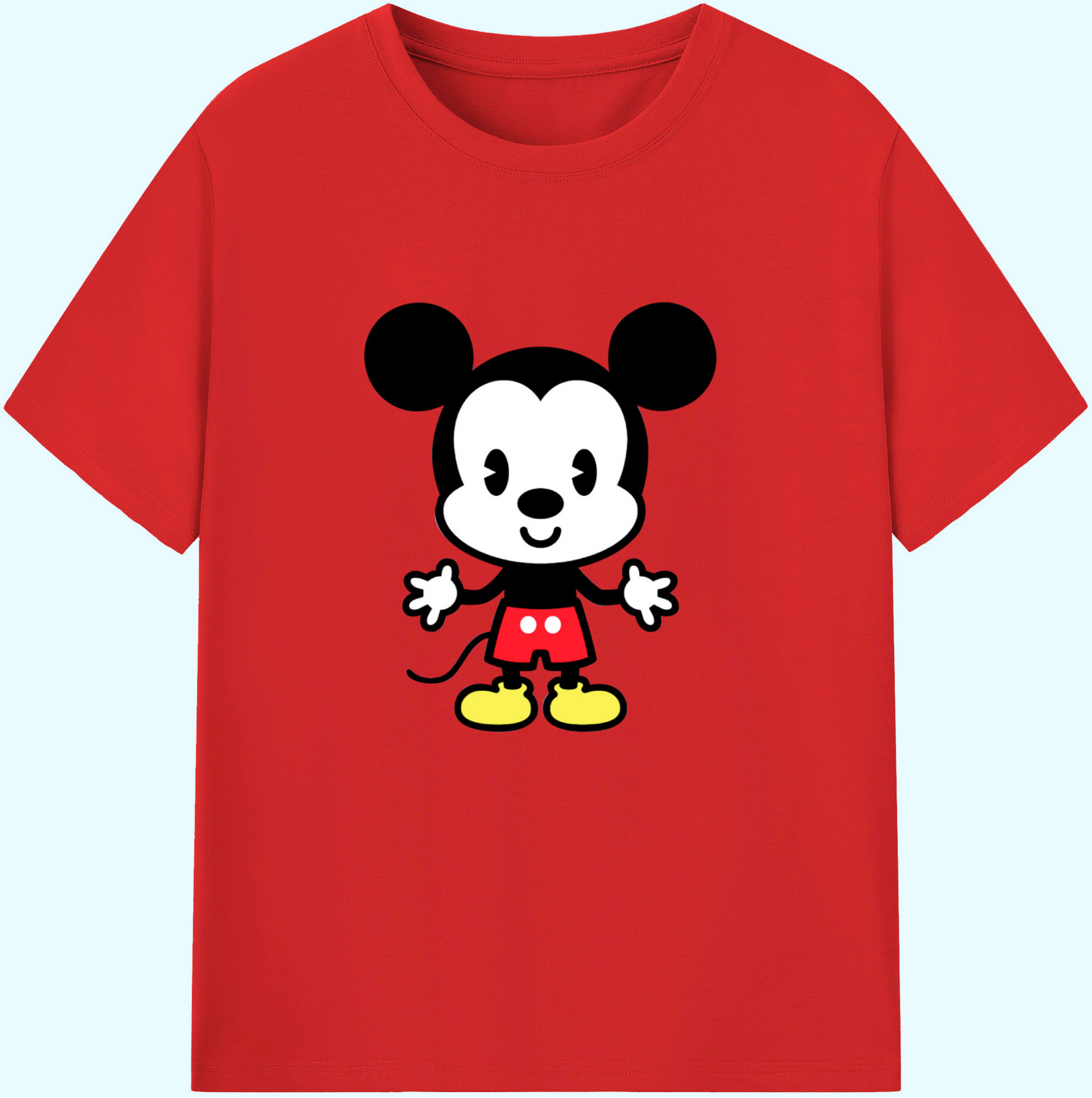 ミッキーマウス Mickey Mouse 綿100％ メンズ半袖Tシャツ｜肌触りやわらか＆通気性