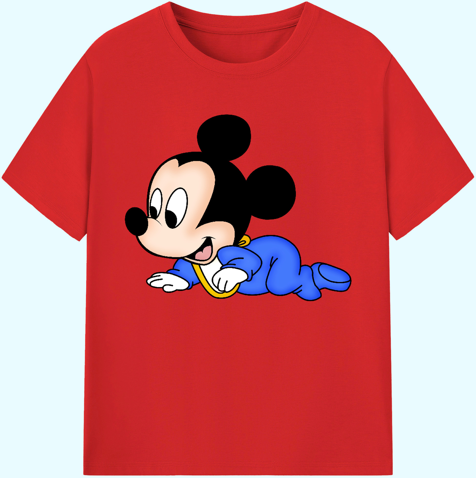 ミッキーマウス Mickey Mouse 綿100％ メンズ半袖Tシャツ｜肌触りやわらか＆通気性