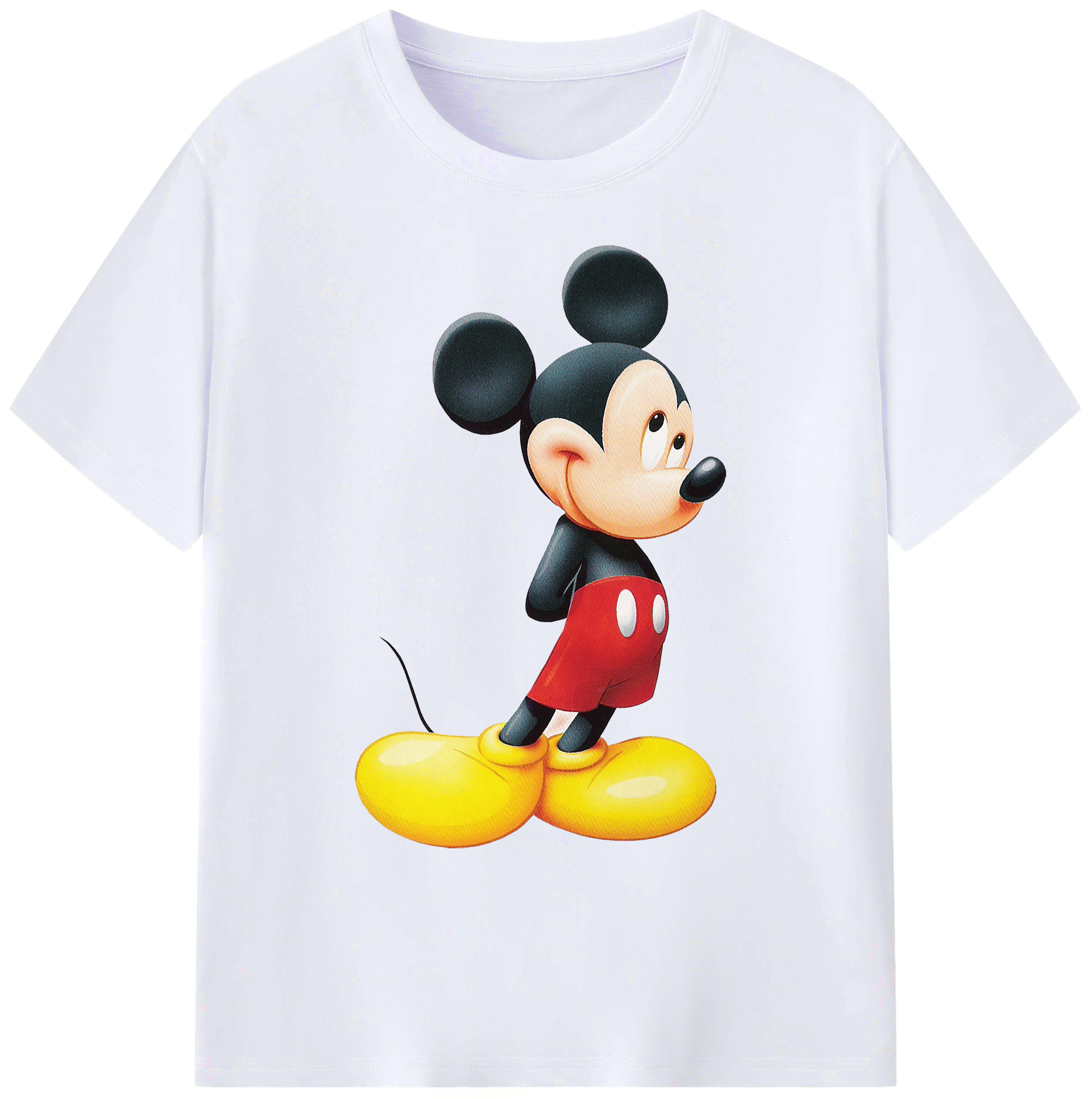 ミッキーマウス Mickey Mouse 綿100％ メンズ半袖Tシャツ｜肌触りやわらか＆通気性