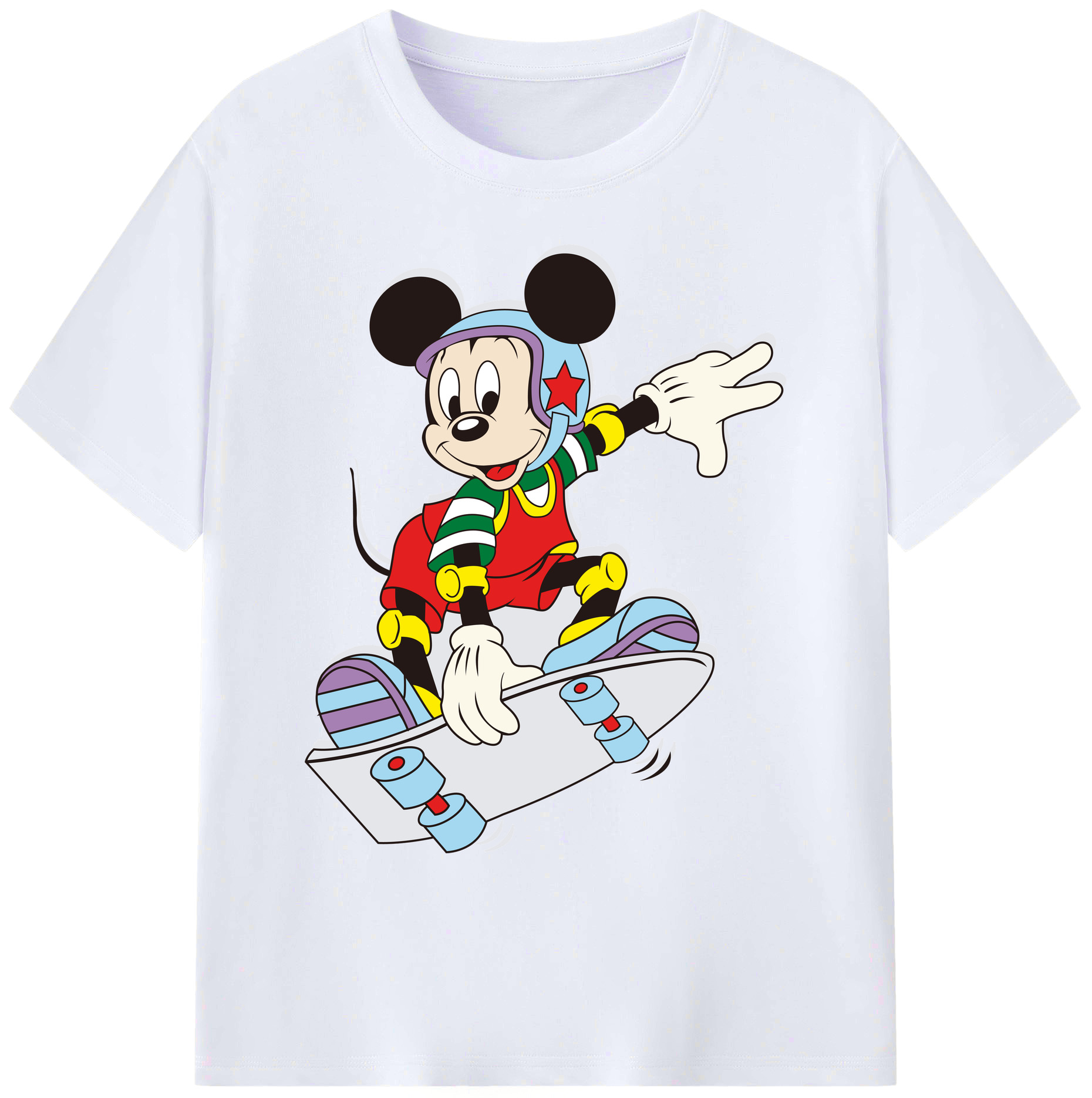 ミッキーマウス Mickey Mouse 綿100％ メンズ半袖Tシャツ｜肌触りやわらか＆通気性