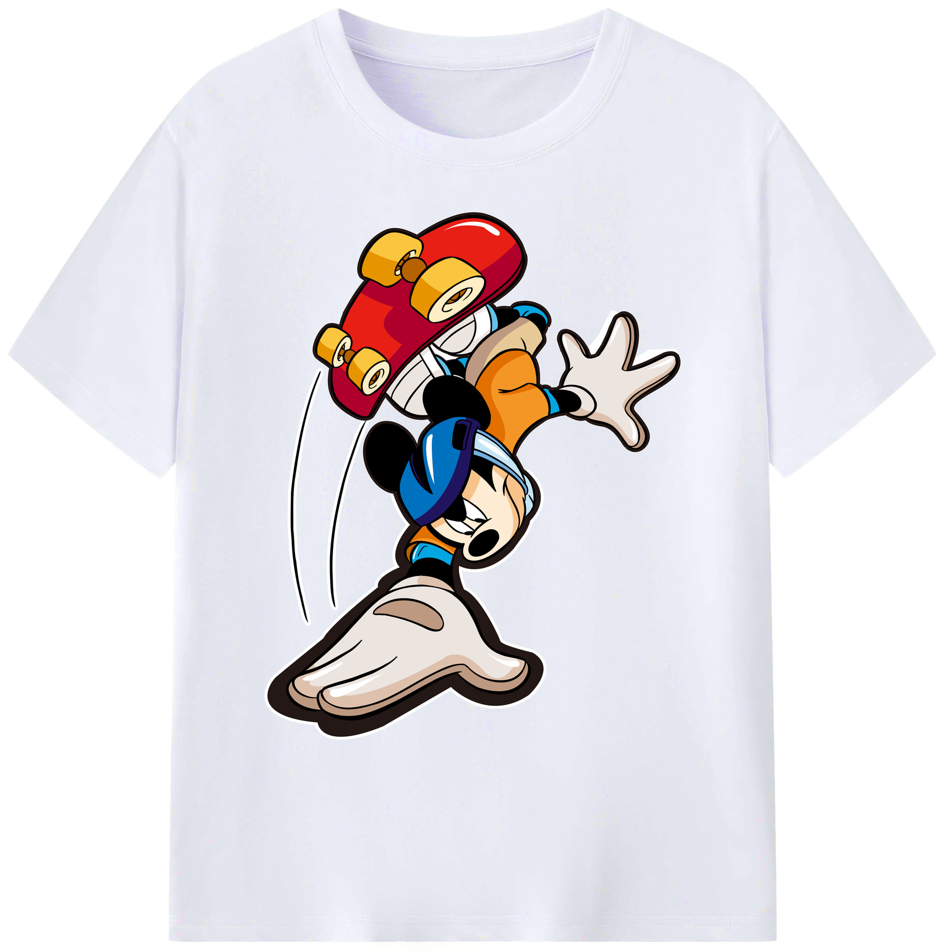 ミッキーマウス Mickey Mouse 綿100％ メンズ半袖Tシャツ｜肌触りやわらか＆通気性