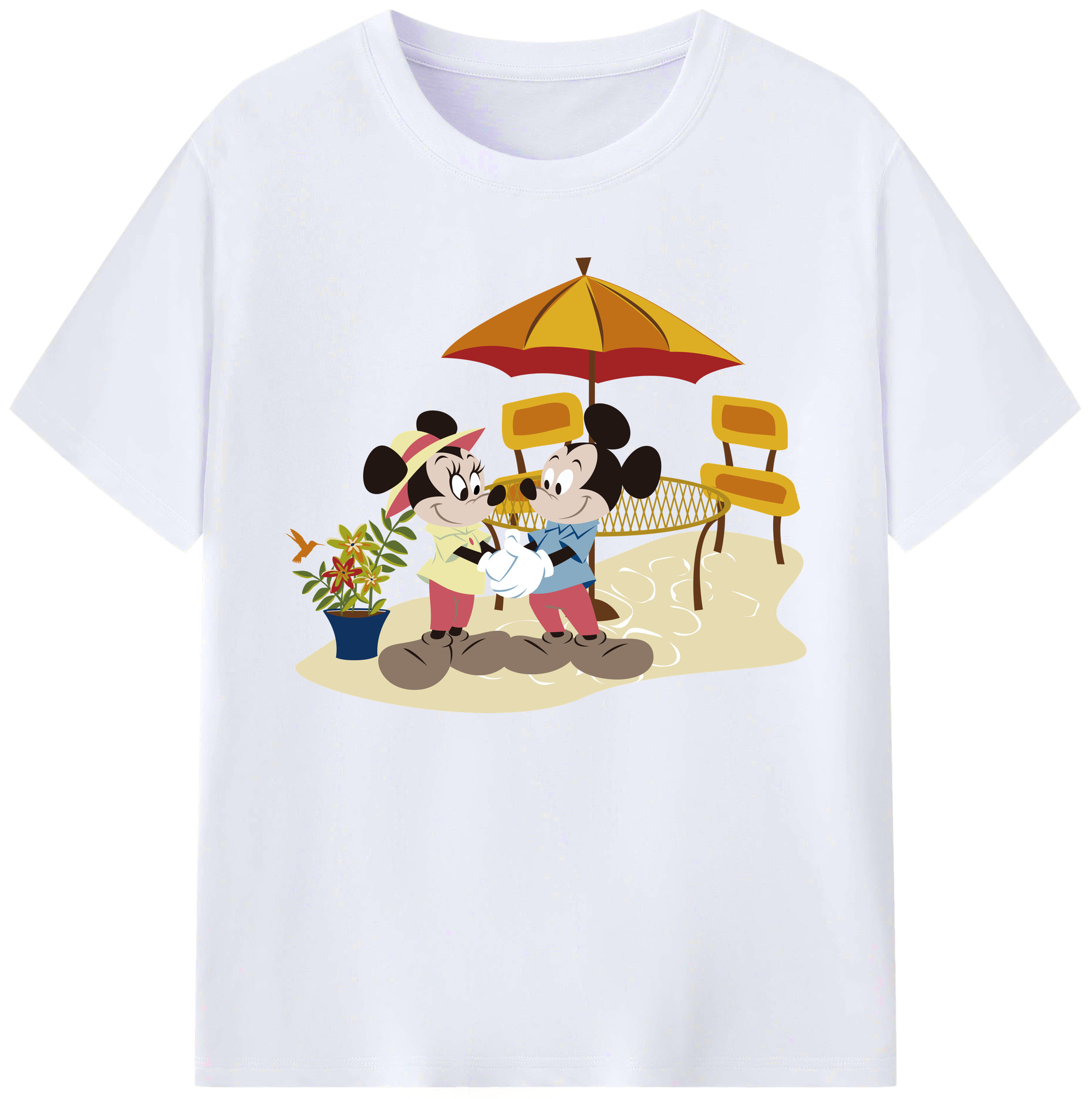ミッキーマウス Mickey Mouse 綿100％ メンズ半袖Tシャツ｜肌触りやわらか＆通気性