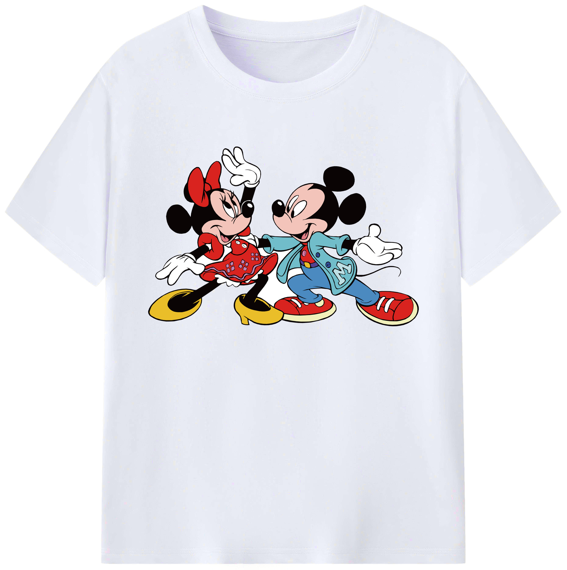 ミッキーマウス Mickey Mouse 綿100％ メンズ半袖Tシャツ｜肌触りやわらか＆通気性