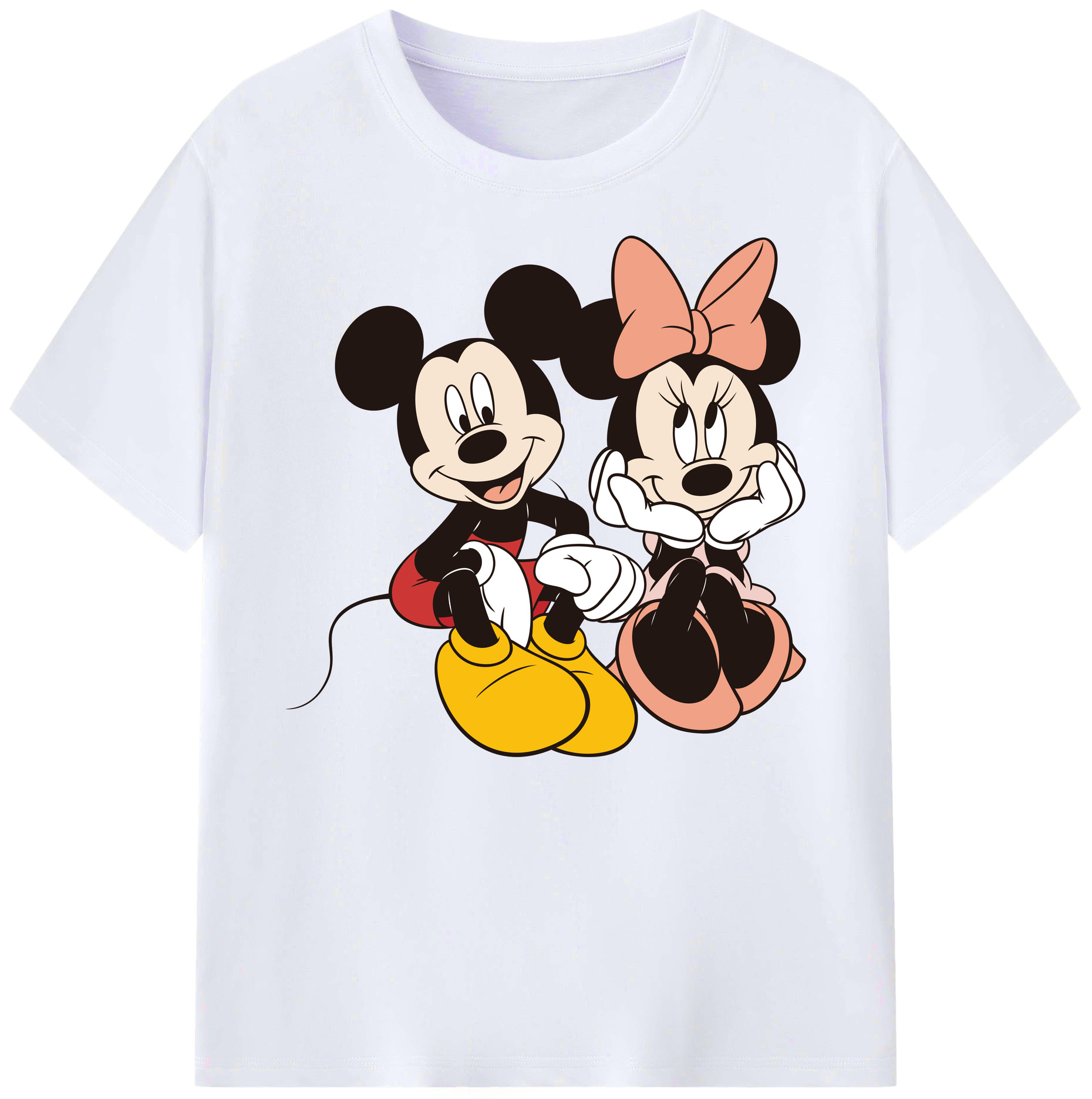ミッキーマウス Mickey Mouse 綿100％ メンズ半袖Tシャツ｜肌触りやわらか＆通気性