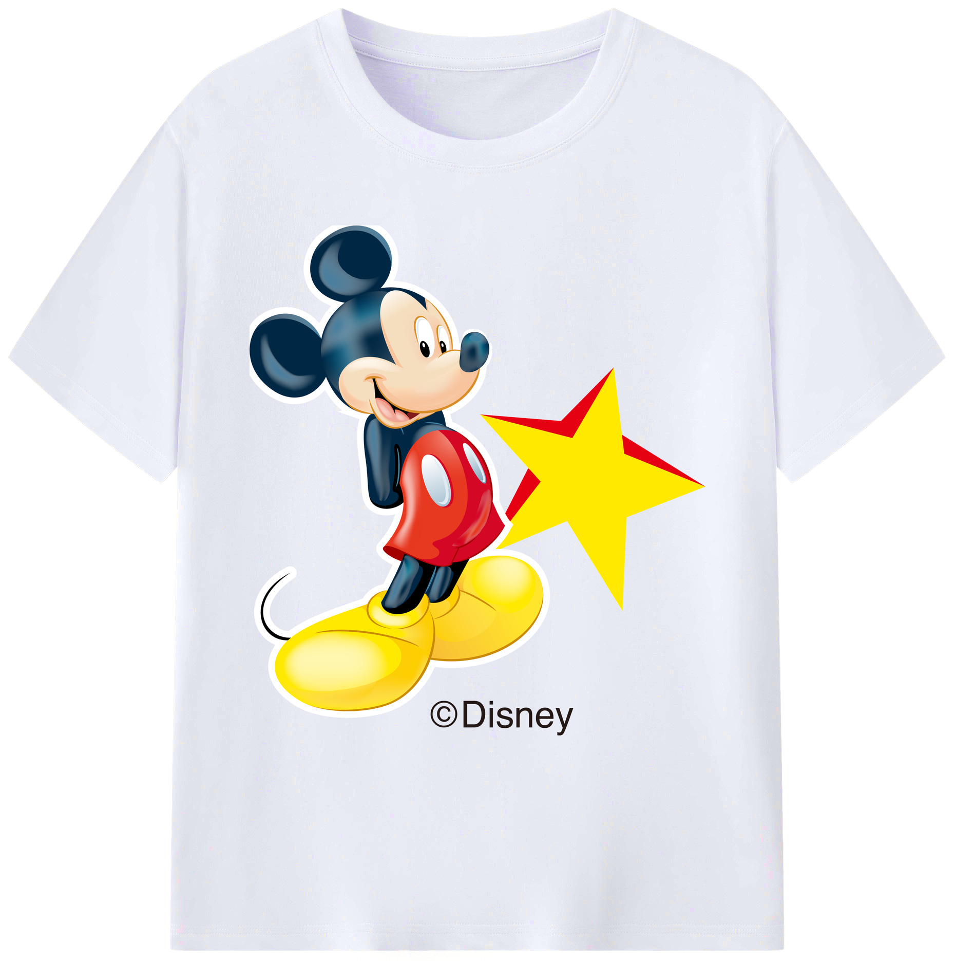ミッキーマウス Mickey Mouse 綿100％ メンズ半袖Tシャツ｜肌触りやわらか＆通気性