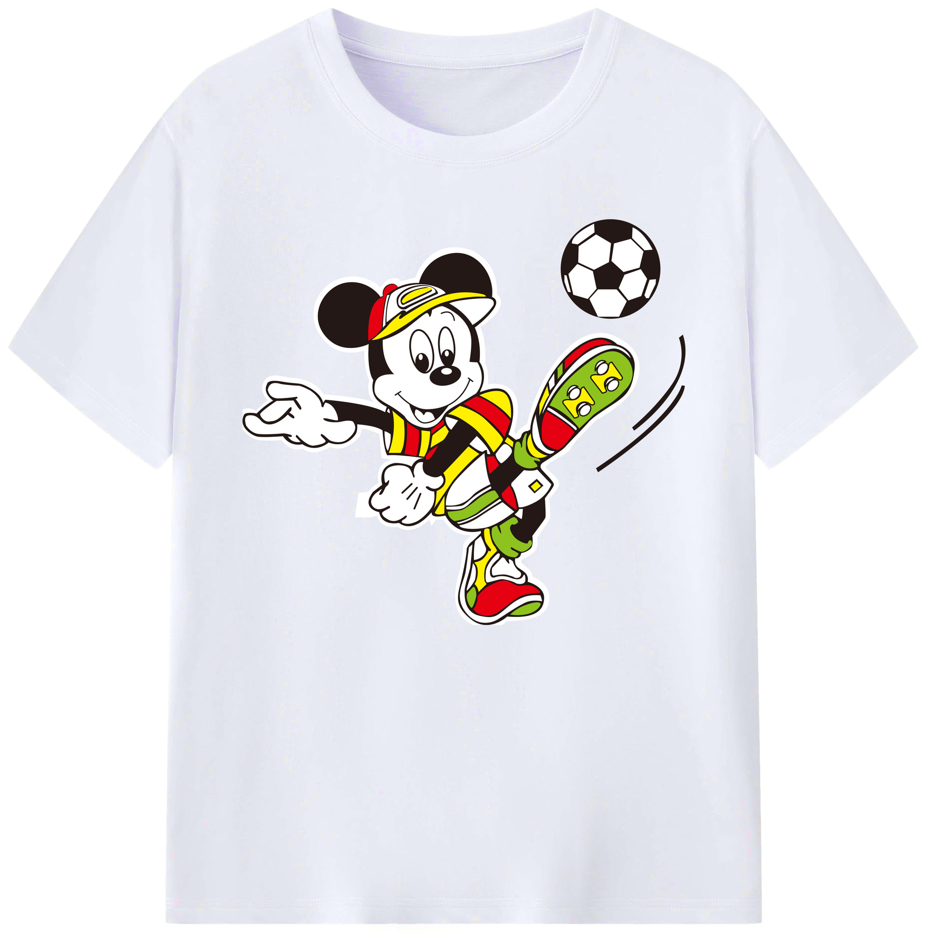 ミッキーマウス Mickey Mouse 綿100％ メンズ半袖Tシャツ｜肌触りやわらか＆通気性