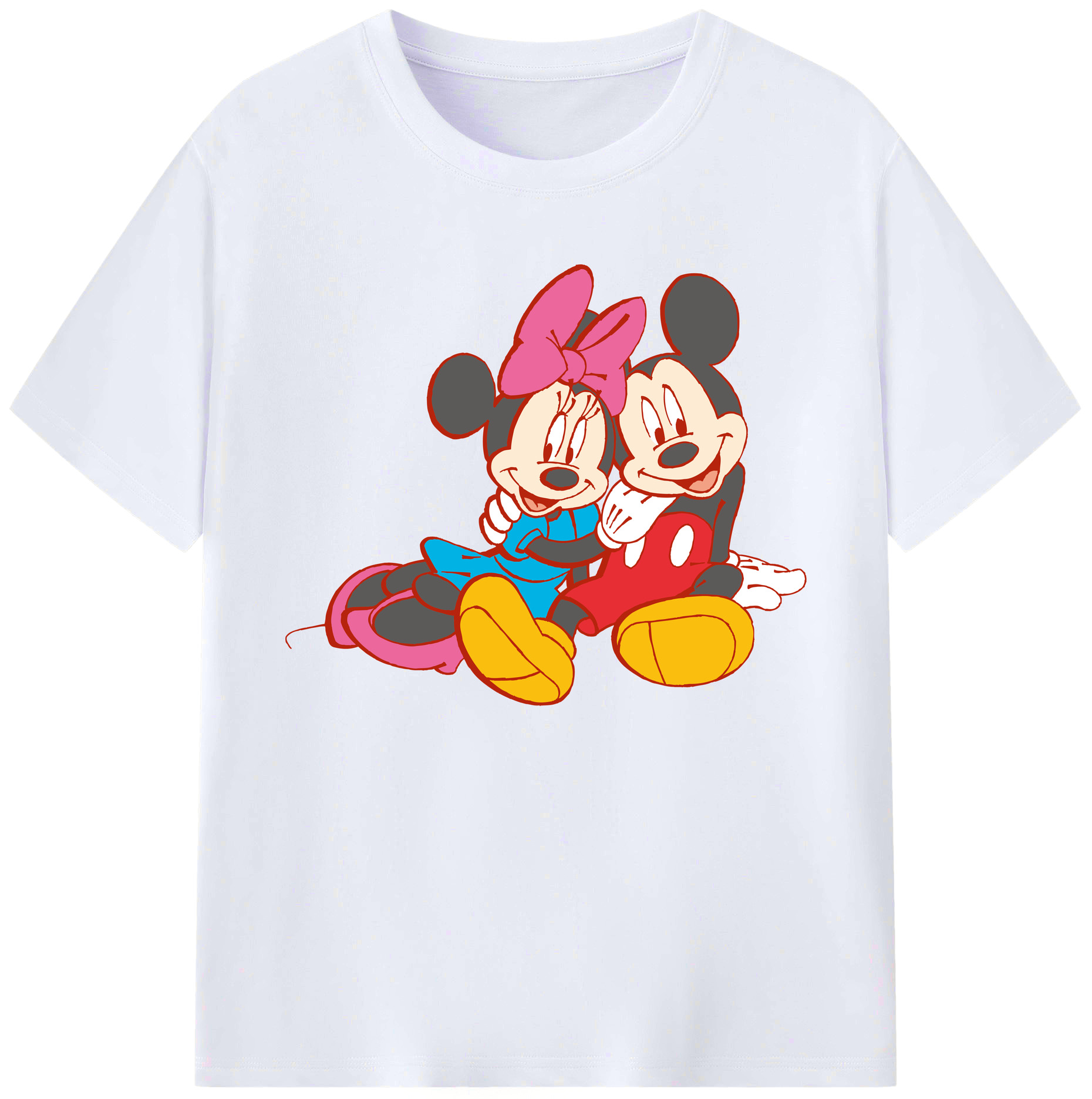 ミッキーマウス Mickey Mouse 綿100％ メンズ半袖Tシャツ｜肌触りやわらか＆通気性