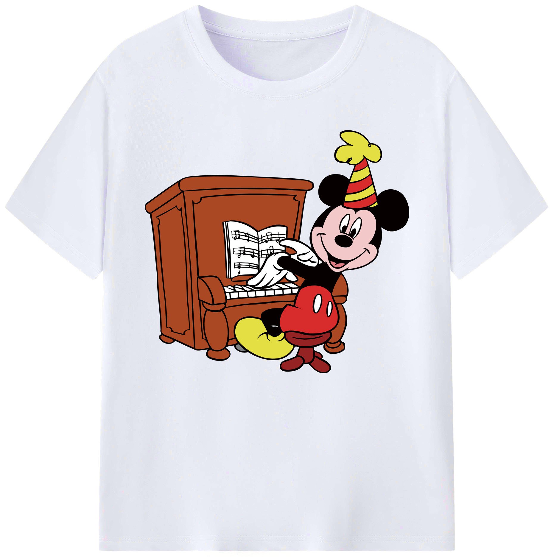 ミッキーマウス Mickey Mouse 綿100％ メンズ半袖Tシャツ｜肌触りやわらか＆通気性