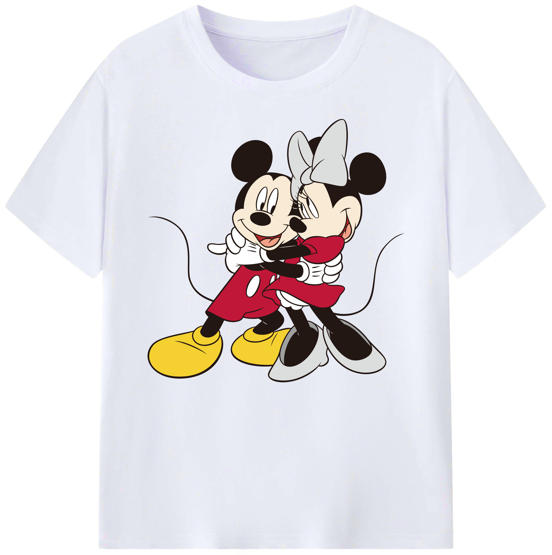 ミッキーマウス Mickey Mouse 綿100％ メンズ半袖Tシャツ｜肌触りやわらか＆通気性