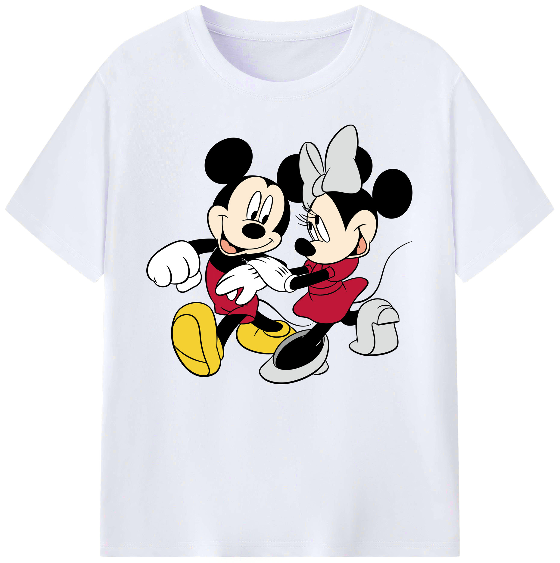 ミッキーマウス Mickey Mouse 綿100％ メンズ半袖Tシャツ｜肌触りやわらか＆通気性