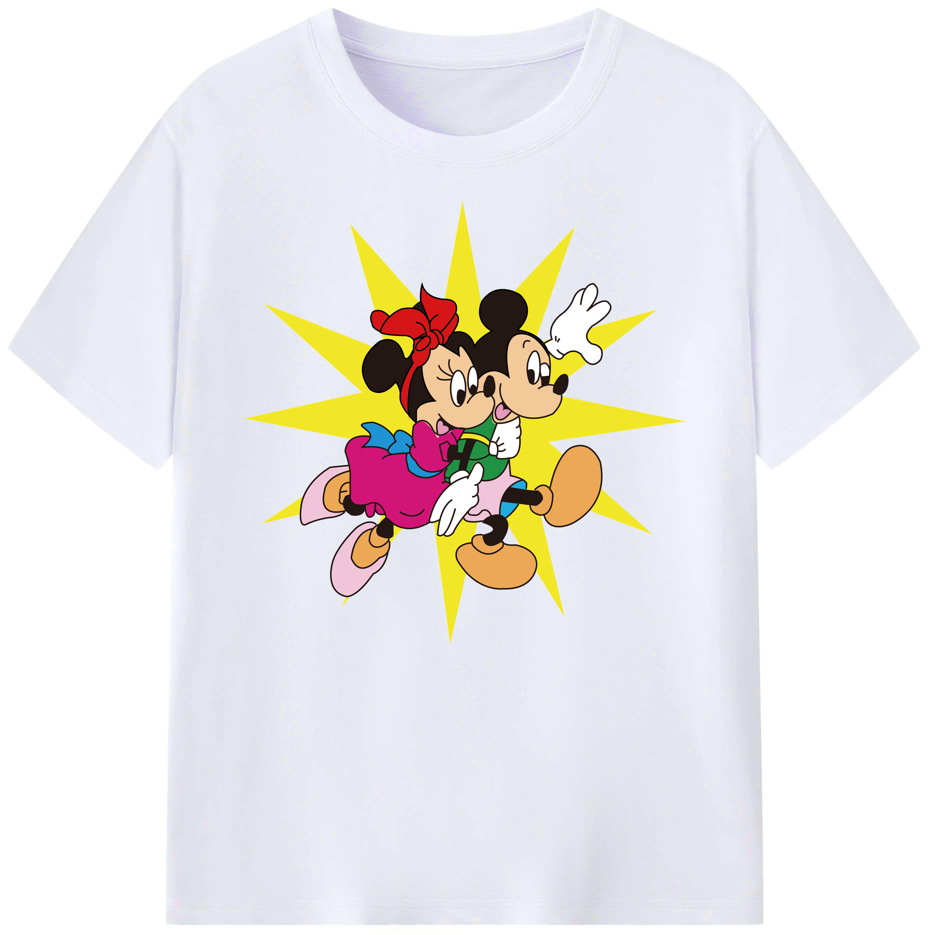ミッキーマウス Mickey Mouse 綿100％ メンズ半袖Tシャツ｜肌触りやわらか＆通気性