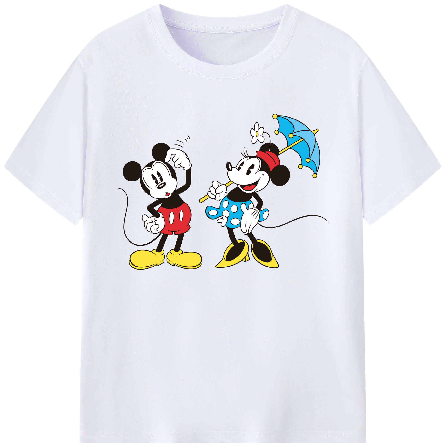 ミッキーマウス Mickey Mouse 綿100％ メンズ半袖Tシャツ｜肌触りやわらか＆通気性