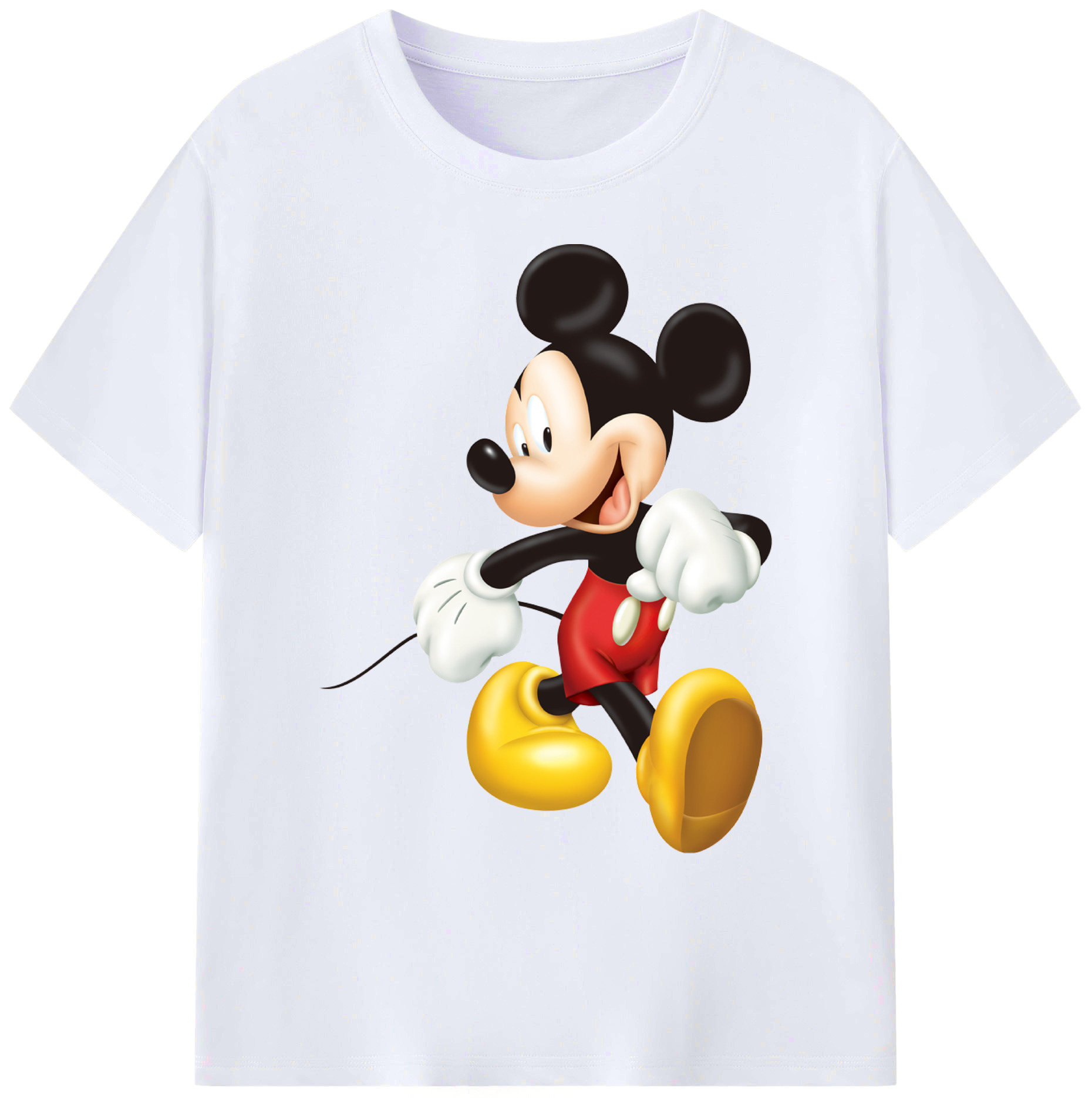 ミッキーマウス Mickey Mouse 綿100％ メンズ半袖Tシャツ｜肌触りやわらか＆通気性