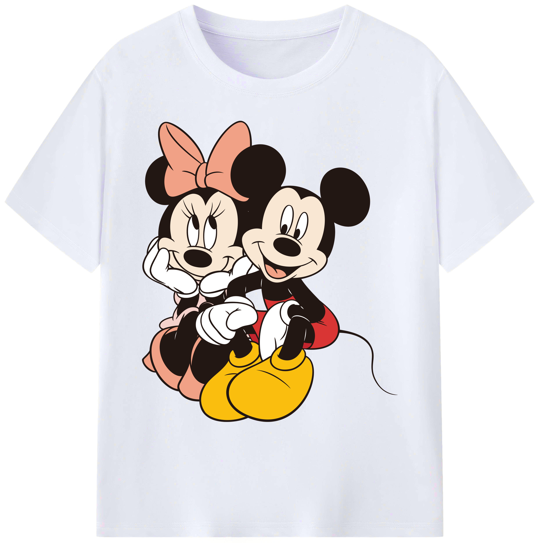 ミッキーマウス Mickey Mouse 綿100％ メンズ半袖Tシャツ｜肌触りやわらか＆通気性