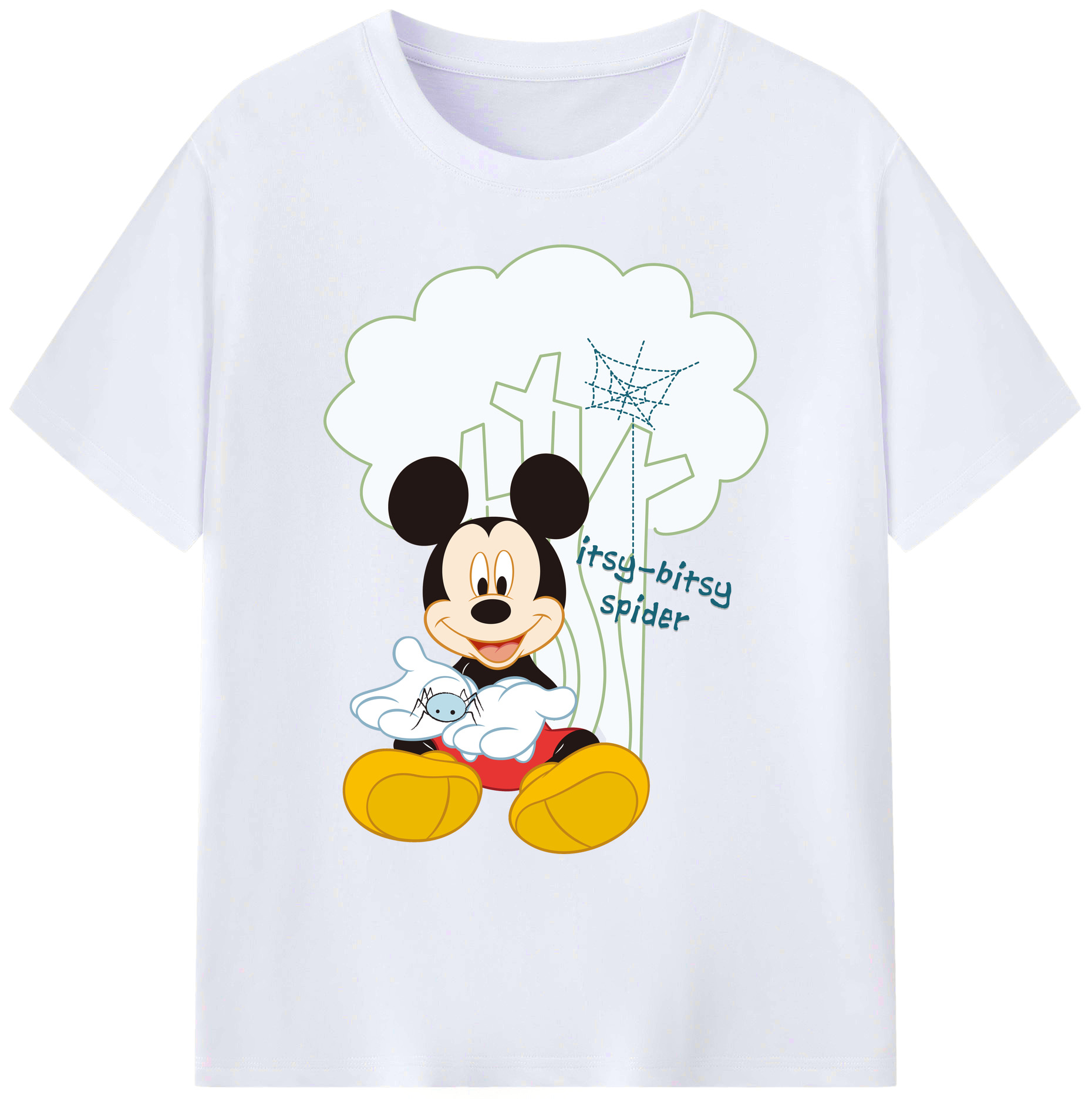 ミッキーマウス Mickey Mouse 綿100％ メンズ半袖Tシャツ｜肌触りやわらか＆通気性
