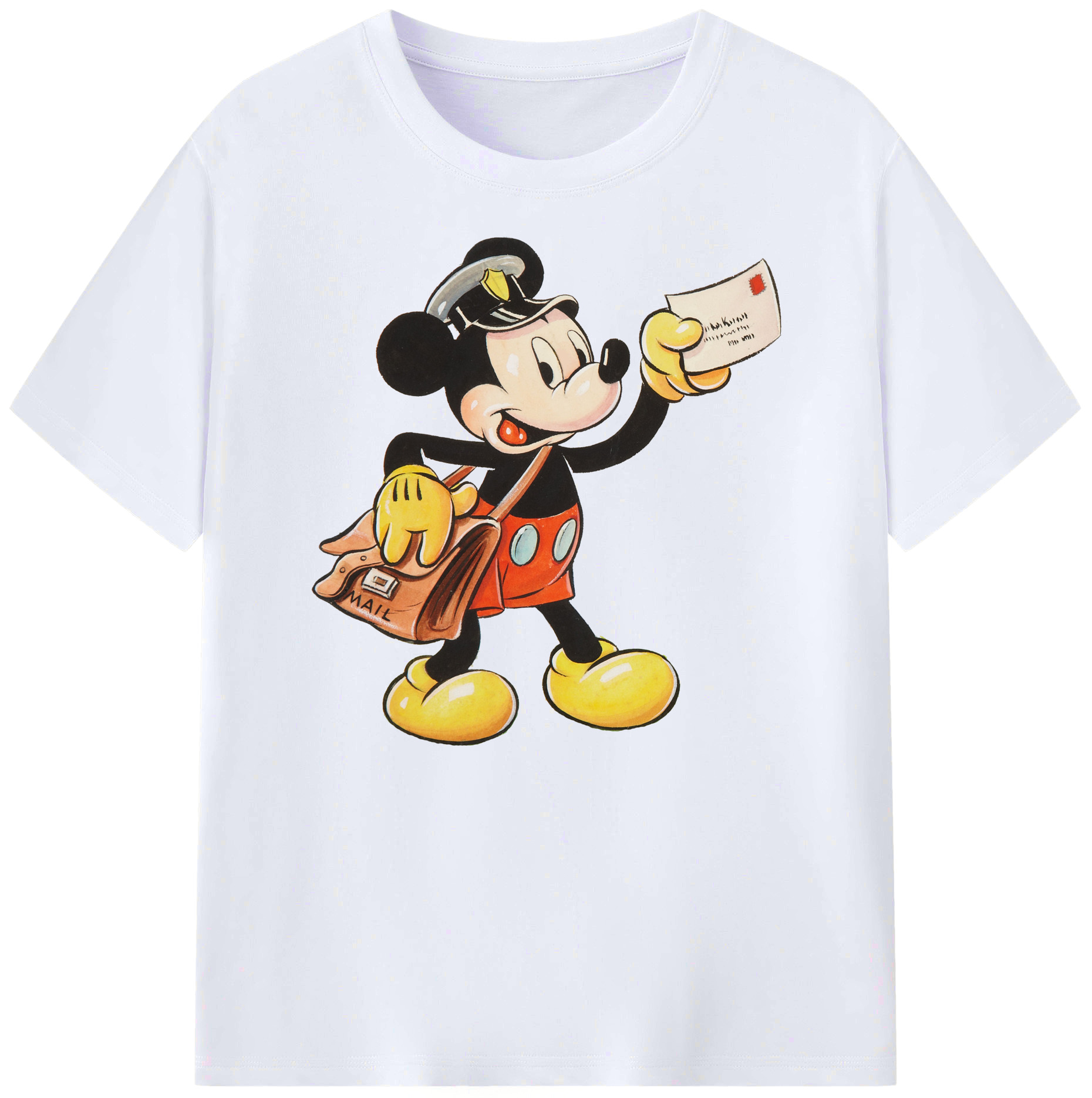 ミッキーマウス Mickey Mouse 綿100％ メンズ半袖Tシャツ｜肌触りやわらか＆通気性