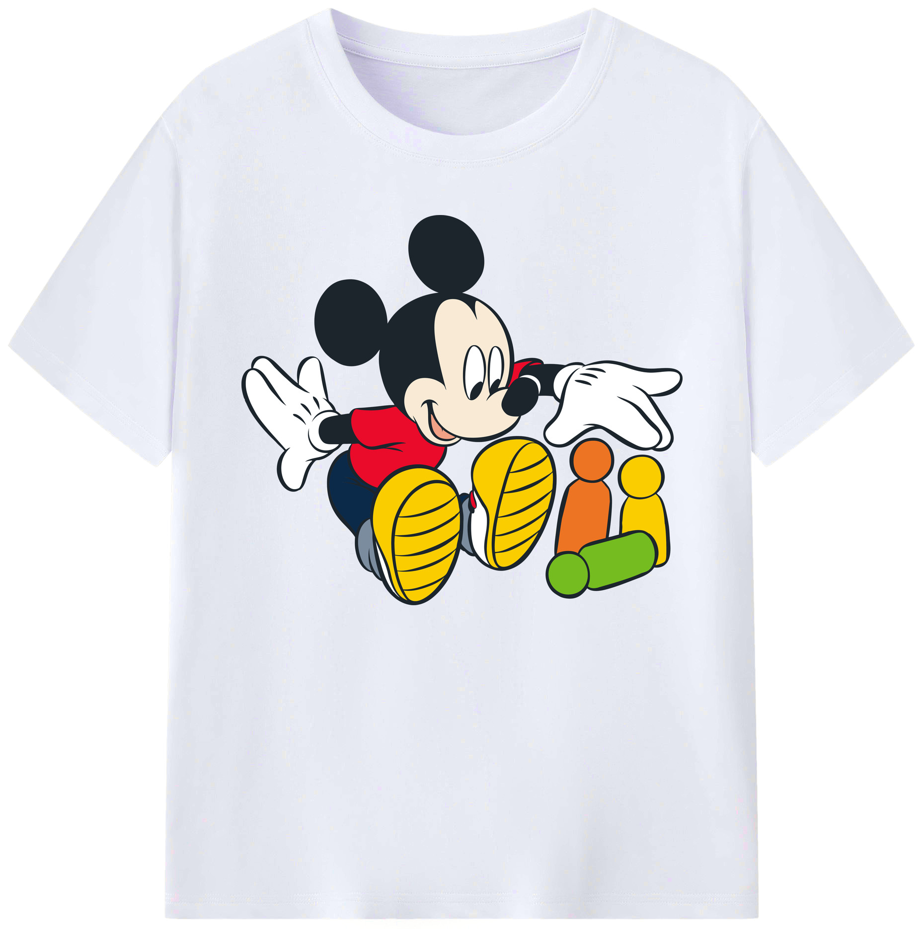 ミッキーマウス Mickey Mouse 綿100％ メンズ半袖Tシャツ｜肌触りやわらか＆通気性