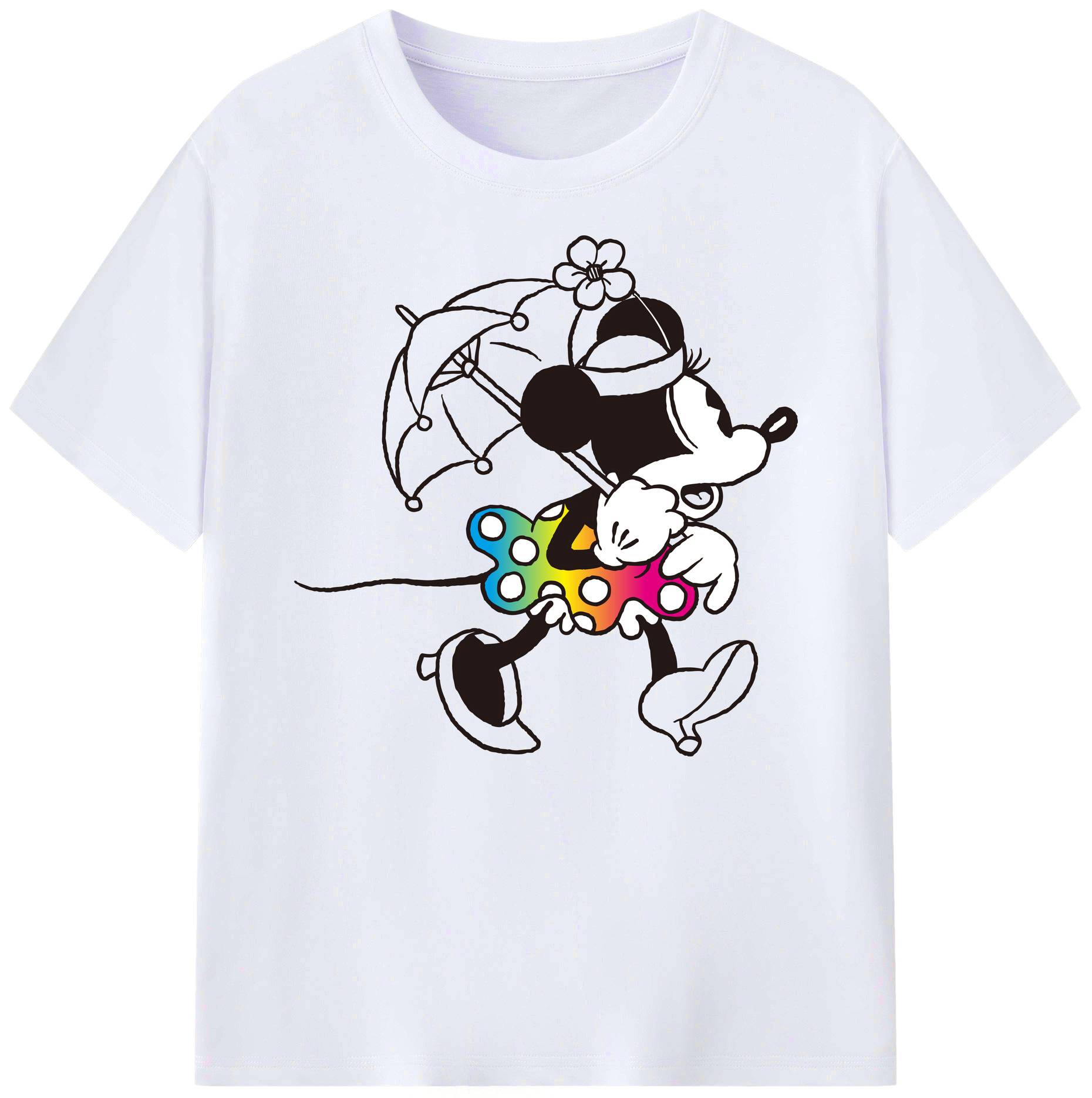 ミッキーマウス Mickey Mouse 綿100％ メンズ半袖Tシャツ｜肌触りやわらか＆通気性