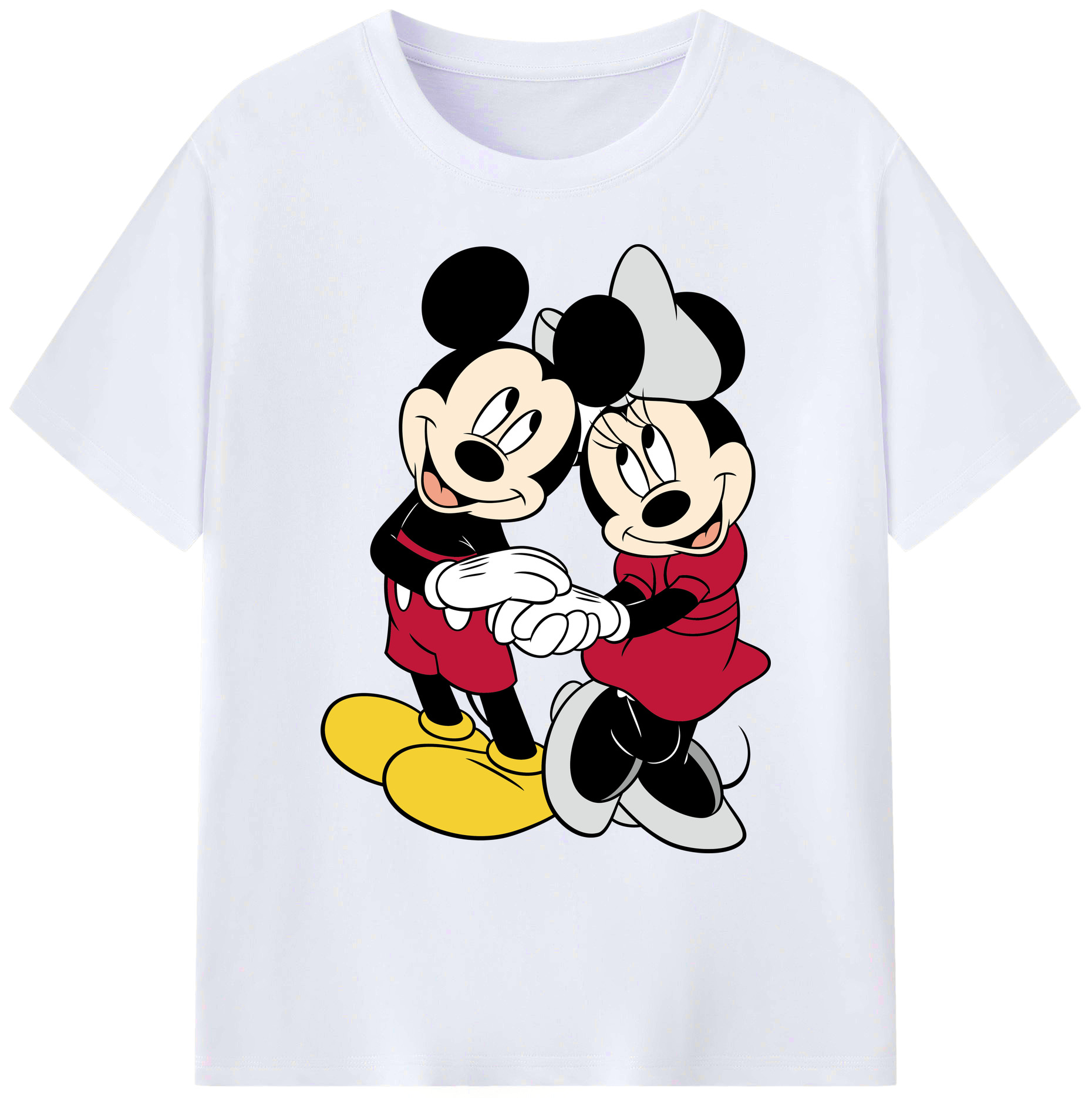 ミッキーマウス Mickey Mouse 綿100％ メンズ半袖Tシャツ｜肌触りやわらか＆通気性