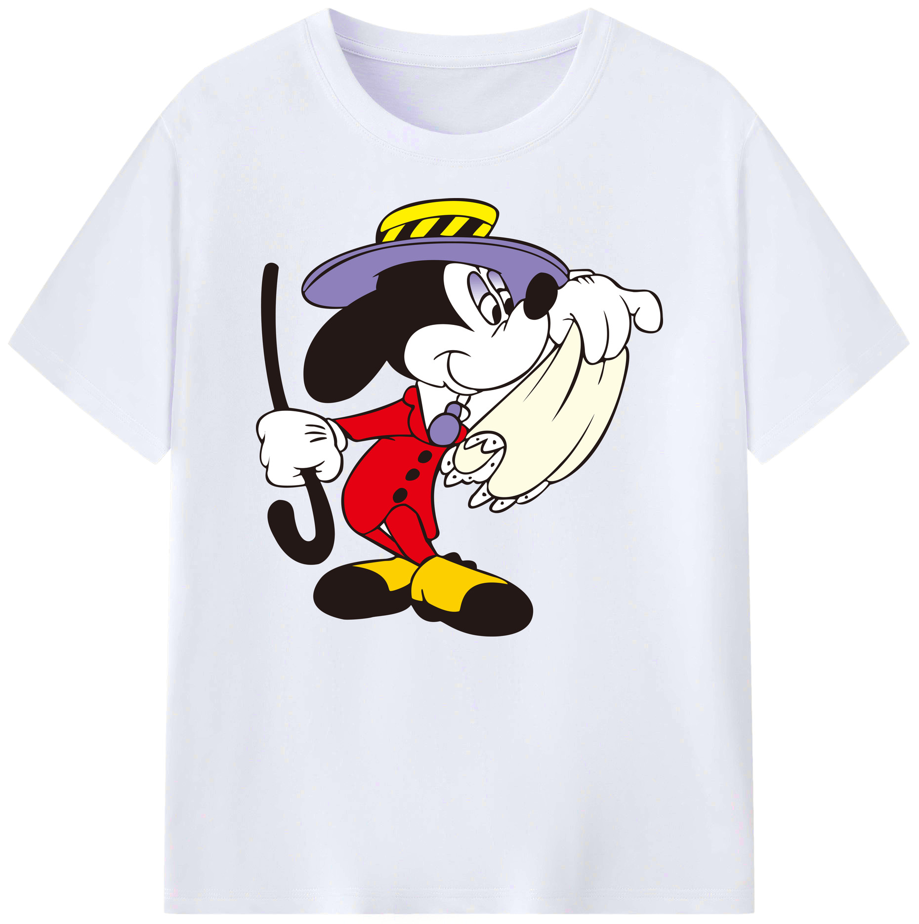 ミッキーマウス Mickey Mouse 綿100％ メンズ半袖Tシャツ｜肌触りやわらか＆通気性