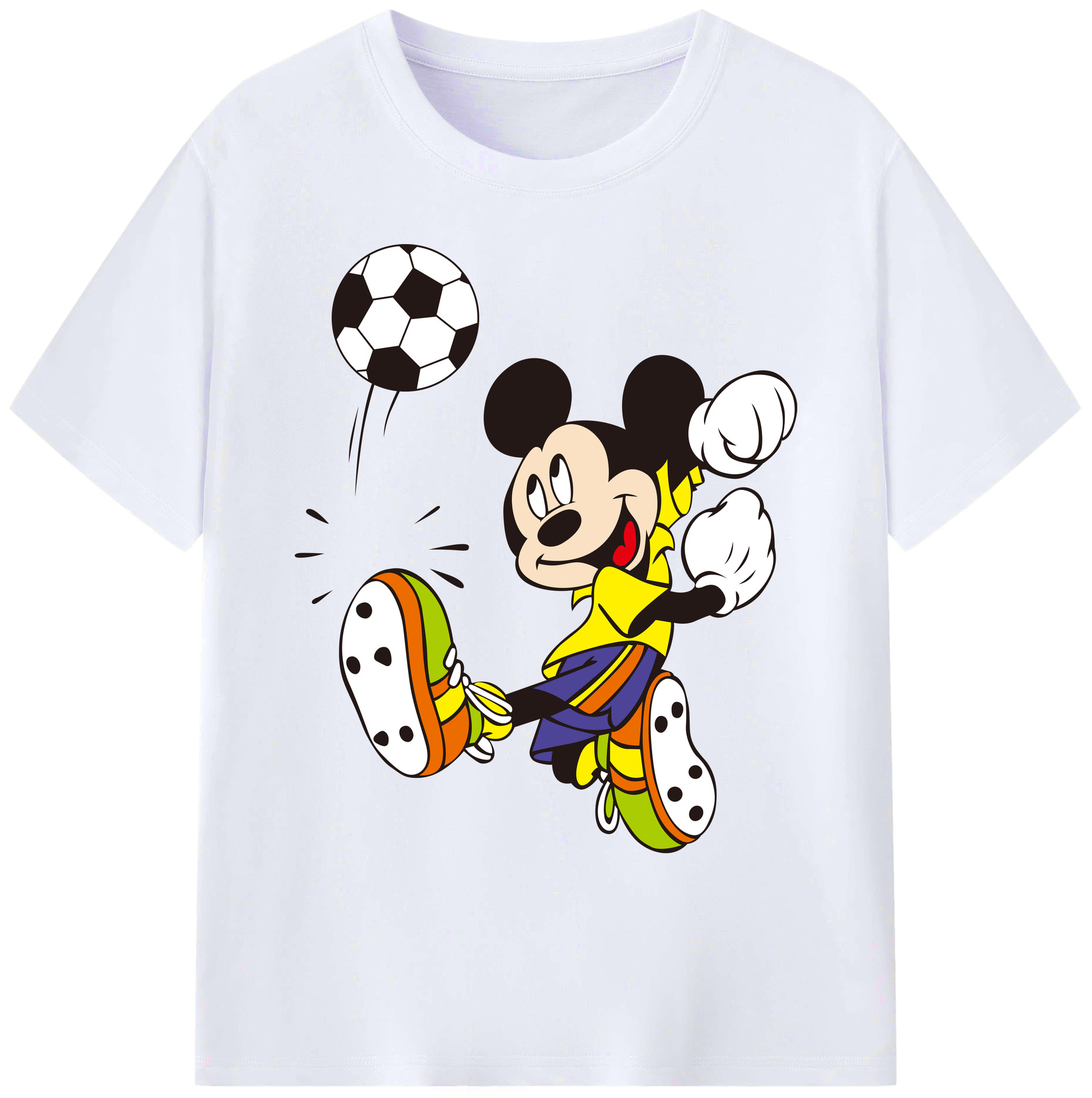ミッキーマウス Mickey Mouse 綿100％ メンズ半袖Tシャツ｜肌触りやわらか＆通気性