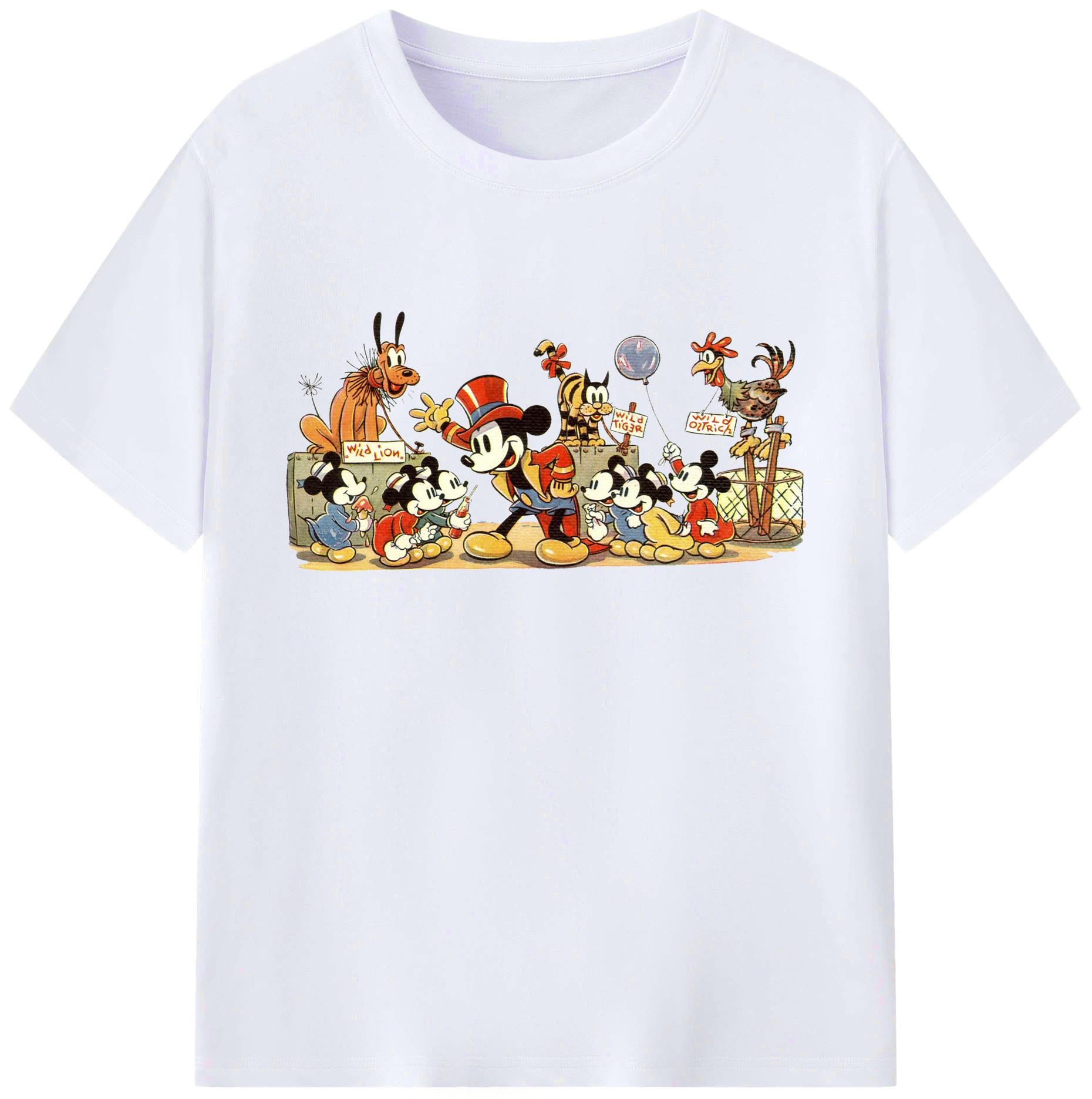 ミッキーマウス Mickey Mouse 綿100％ メンズ半袖Tシャツ｜肌触りやわらか＆通気性