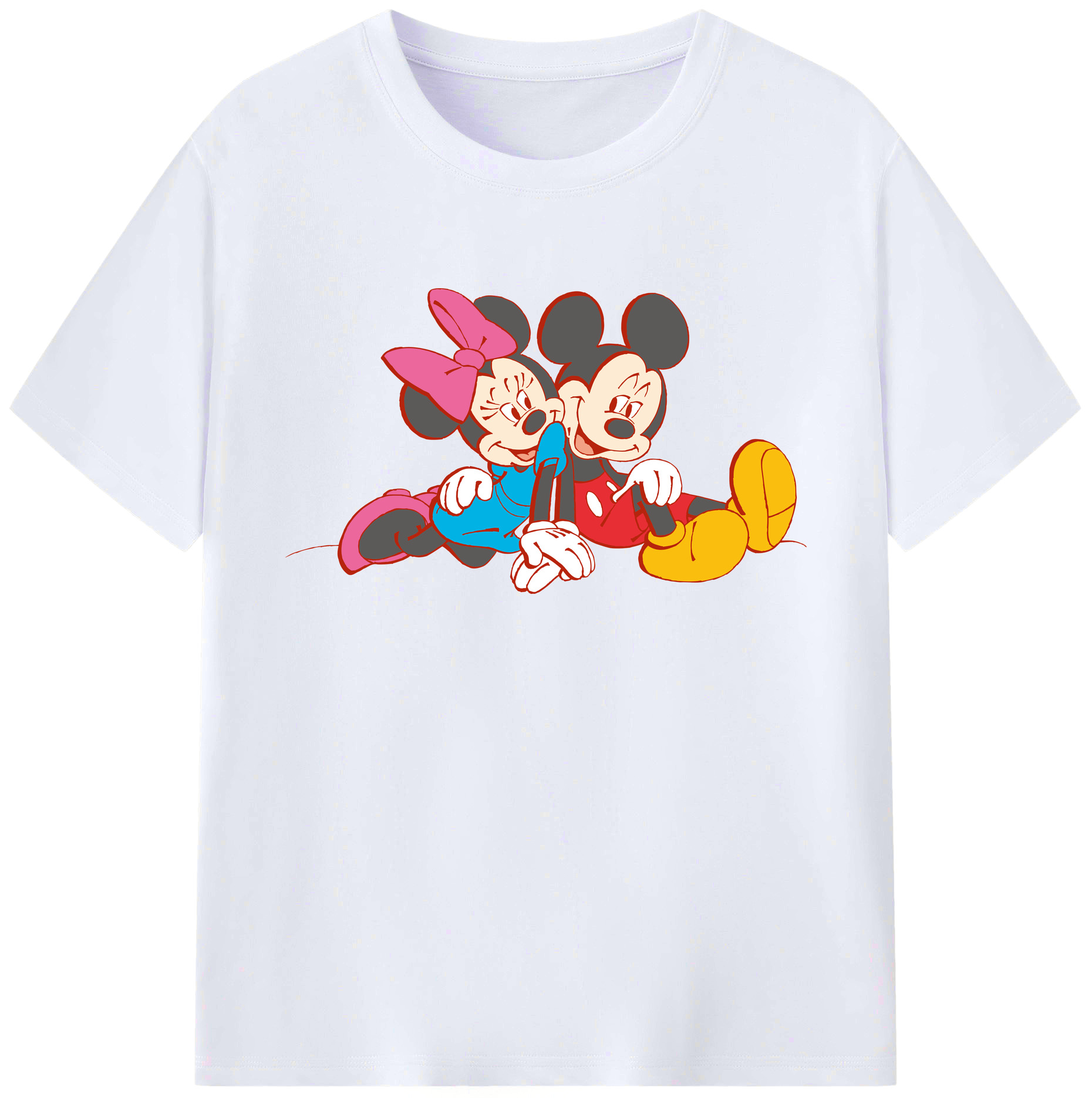 ミッキーマウス Mickey Mouse 綿100％ メンズ半袖Tシャツ｜肌触りやわらか＆通気性