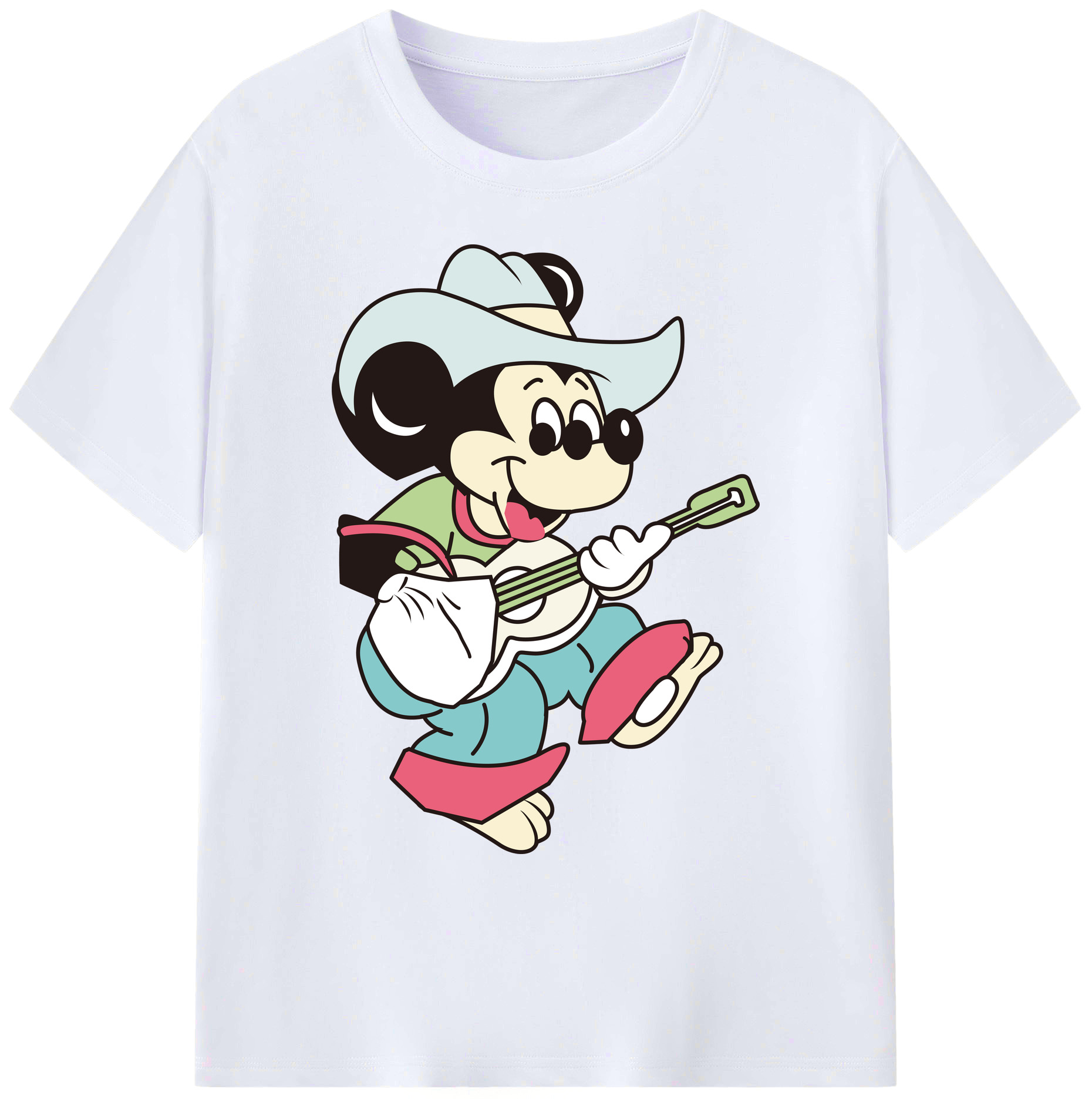 ミッキーマウス Mickey Mouse 綿100％ メンズ半袖Tシャツ｜肌触りやわらか＆通気性
